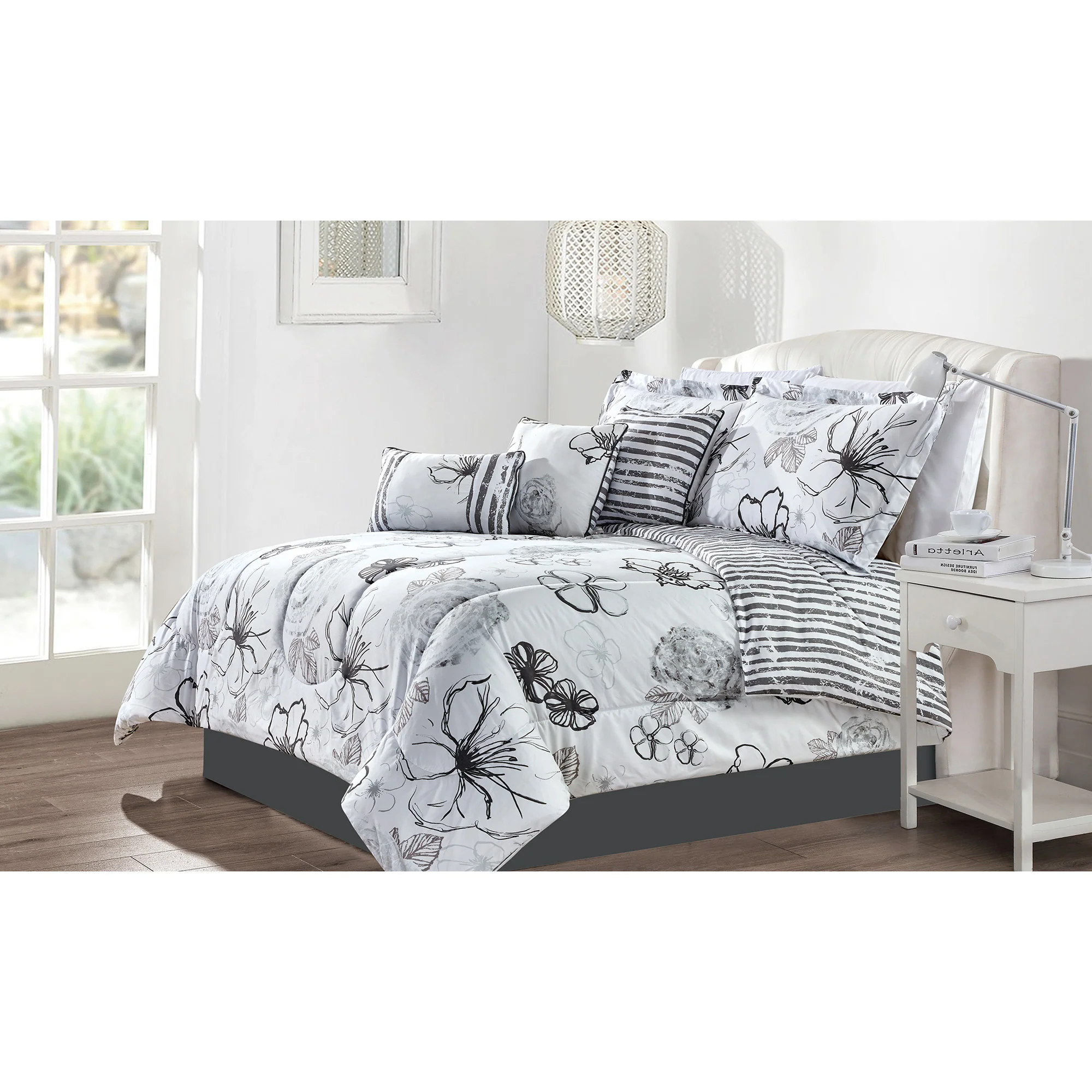 Avalon - 7 pcs Comforter set - Grey - Image 2