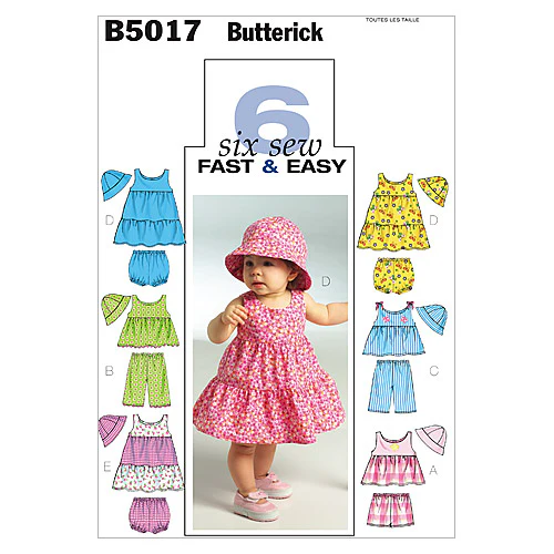 B5017 Infants' Top, Dress, Panties, Shorts, Pants and Hat (size: All Sizes In One Envelope) - Image 5