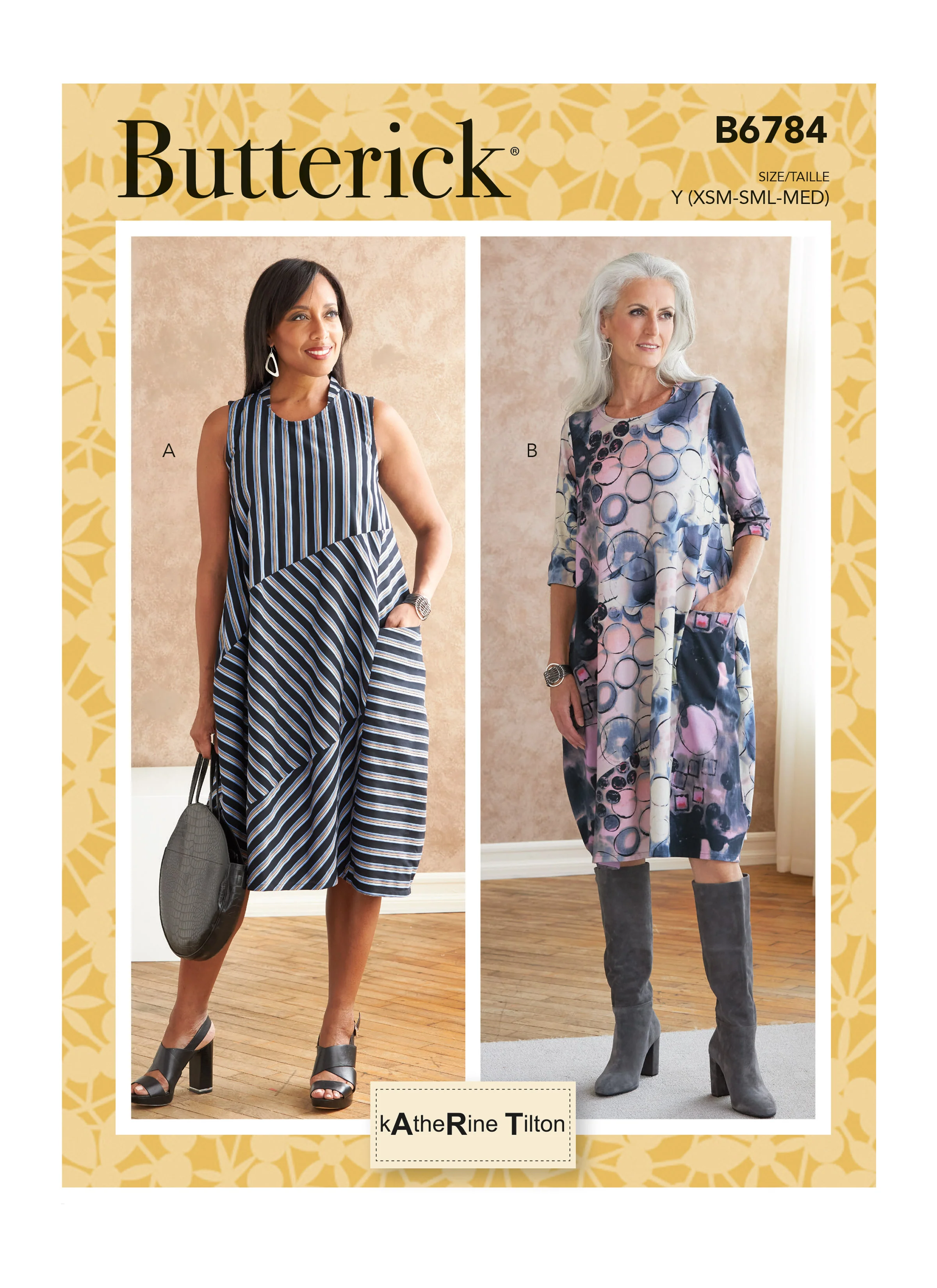 B6784 Misses' Dress (Size: L-XL-XXL)
