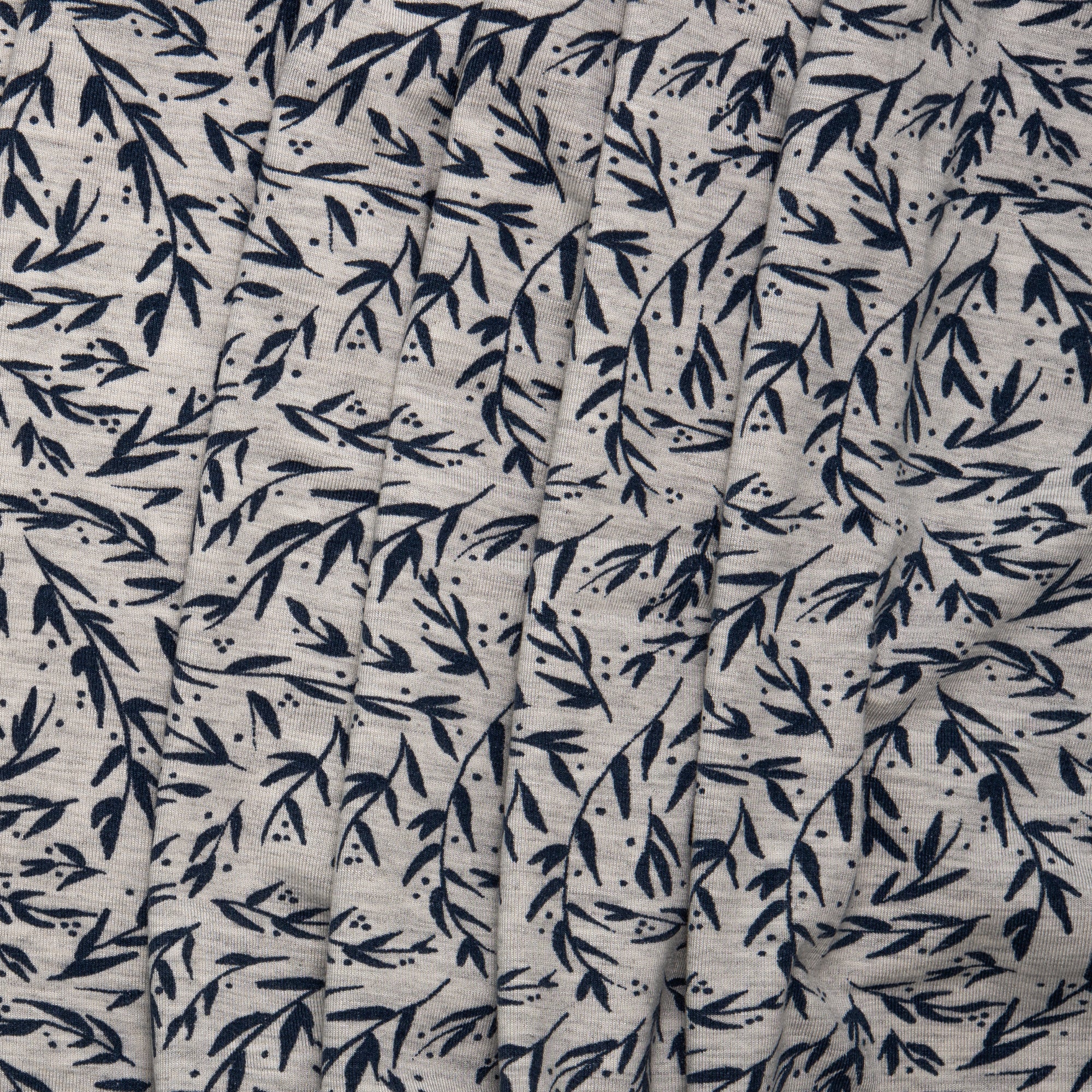 BAMBOO - Printed knit - Leafs - Silver - Image 4