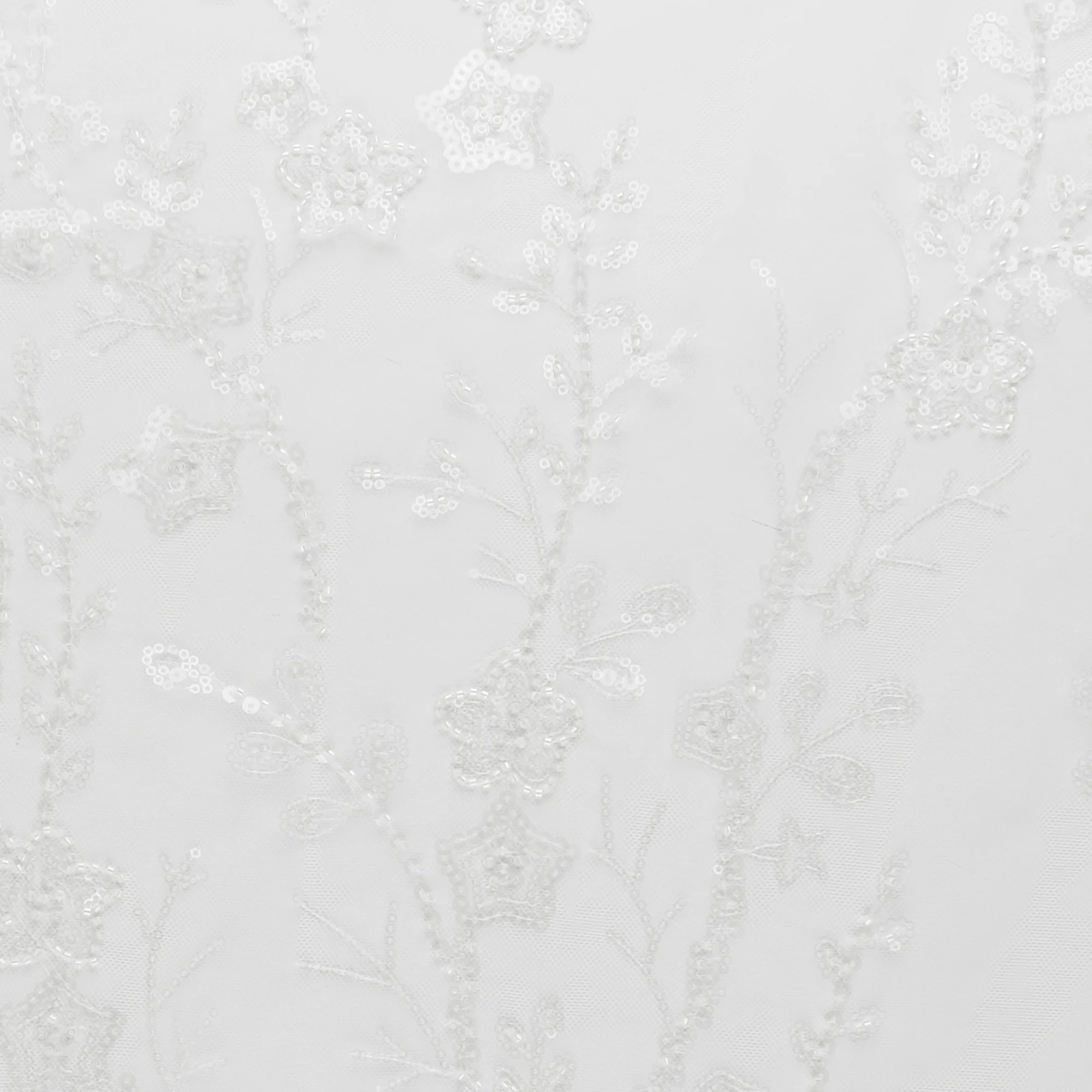 Beaded Mesh Embroidery - ELEGANZA - 002 - White