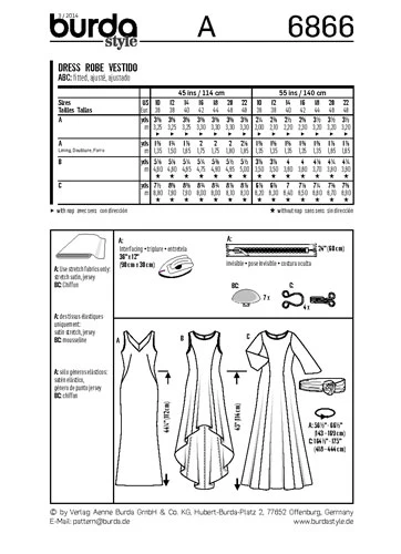 BURDA - 6866 Ladies Dress Evening - Image 3