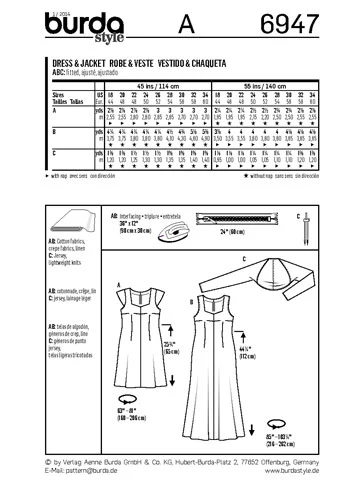 BURDA - 6947 Ladies Dress/Jacket - Image 3