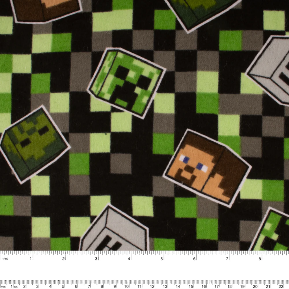 CHELSEA Flannelette Print - Minecraft - Green - Image 2