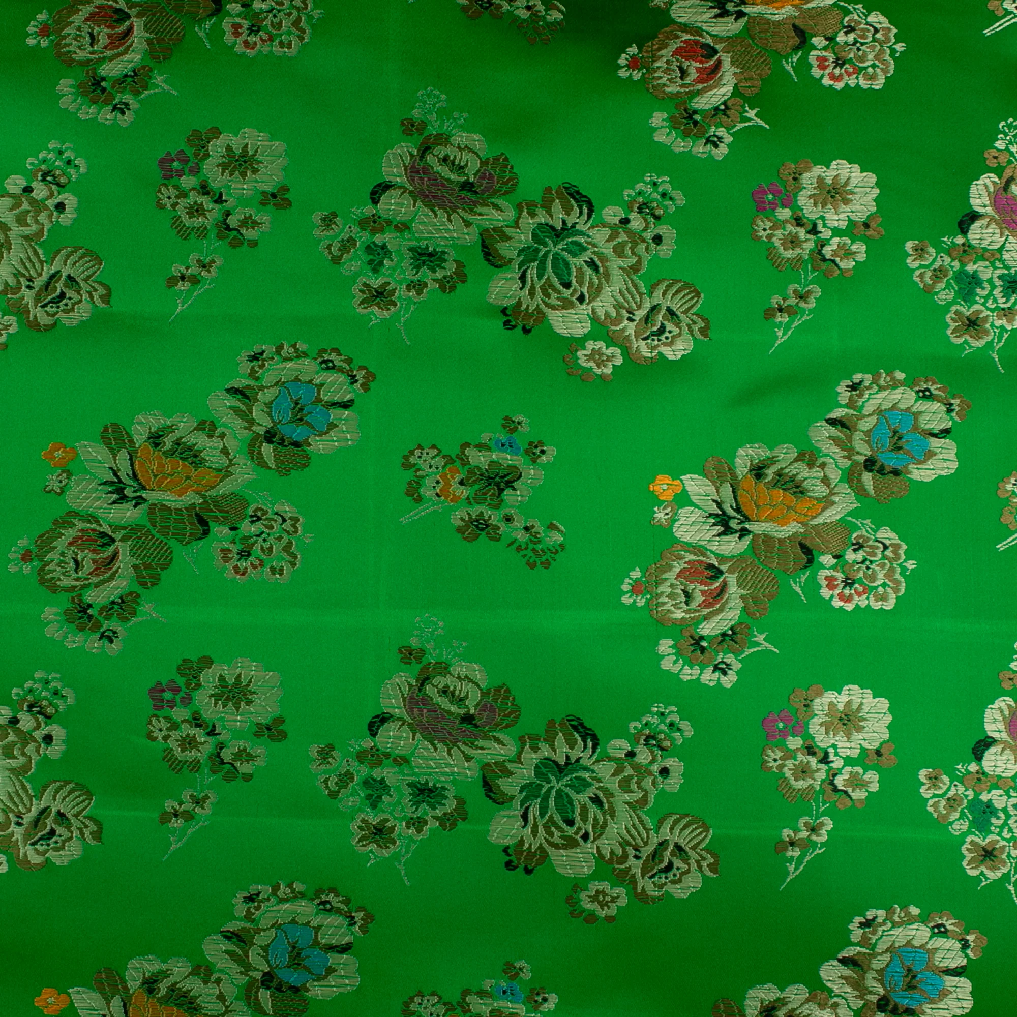 Chinese Brocade - Roses small - Green