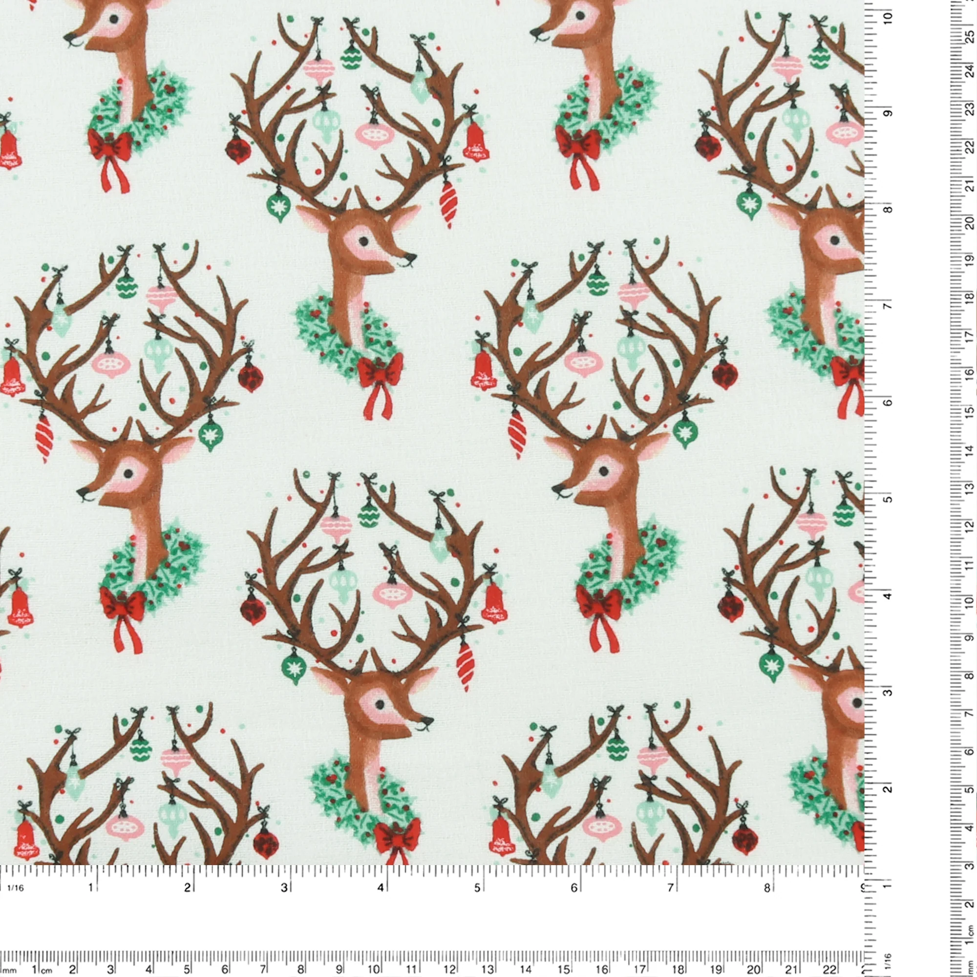 Christmas Flannelette Print - 007 - Offwhite - Image 3