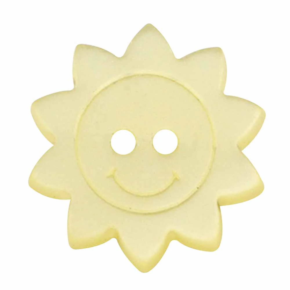 CIRQUE Novelty Shank Button - Yellow - 15mm (⅝") - Sun