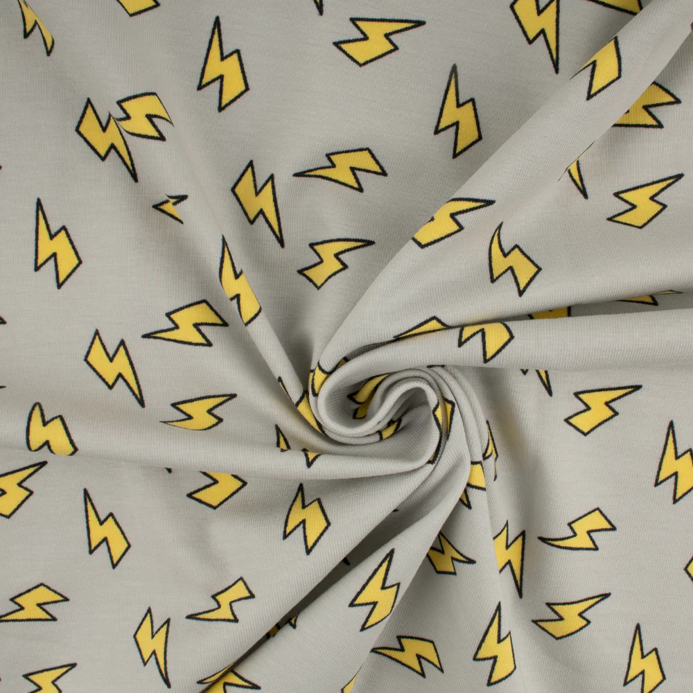 Cotton Lycra Knit Print - IMA-GINE F21 - Lightning - Grey - Image 2