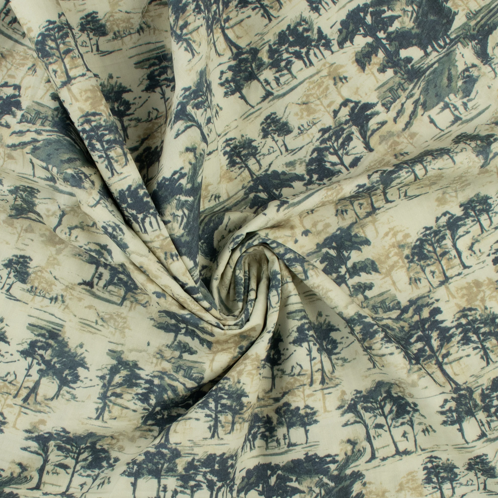 Cotton Poplin Print -MANSFIELD - 002 - Natural - Image 2