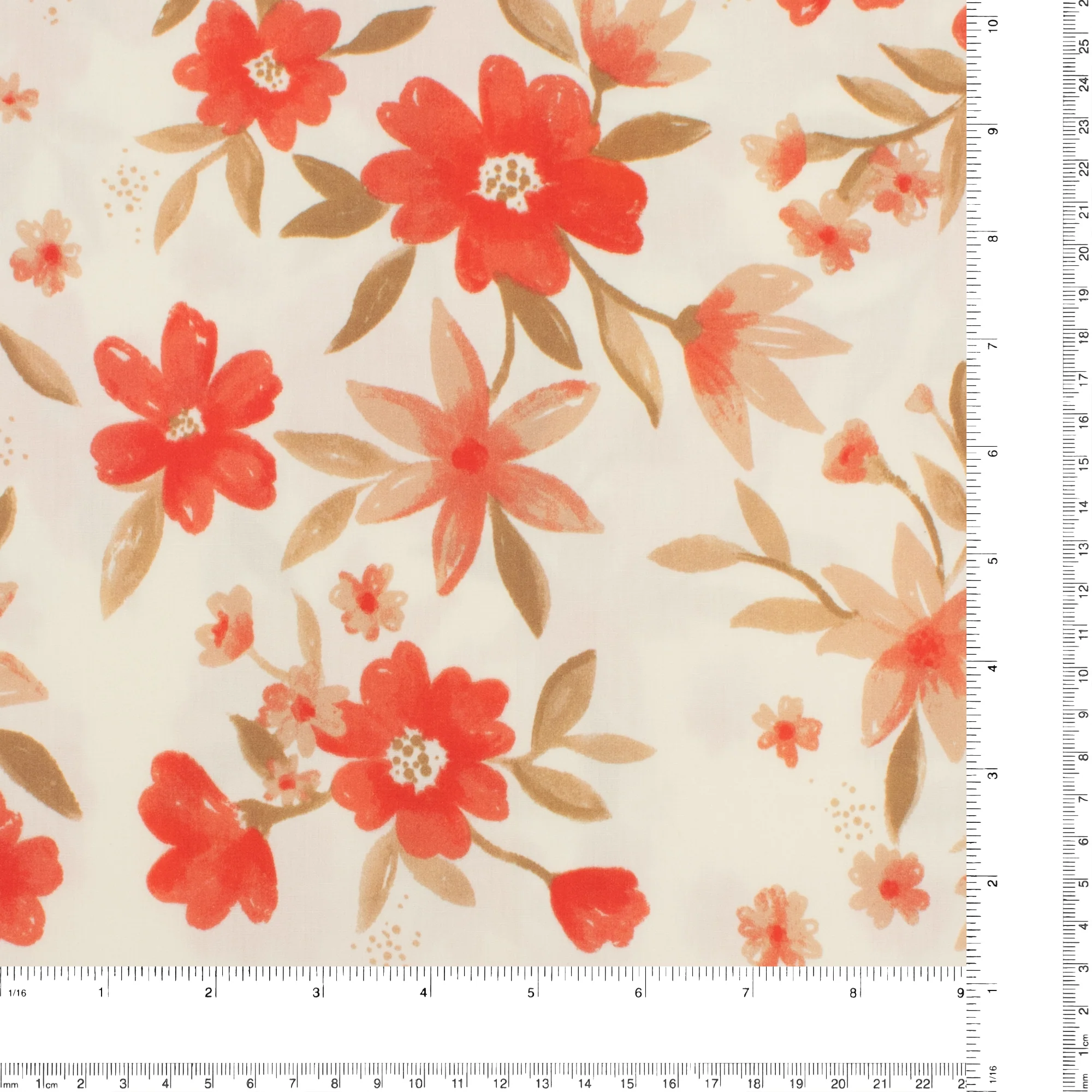 Cotton Poplin Print - PRINCESS CHARLOTTE - 003 - Tangerine - Image 3