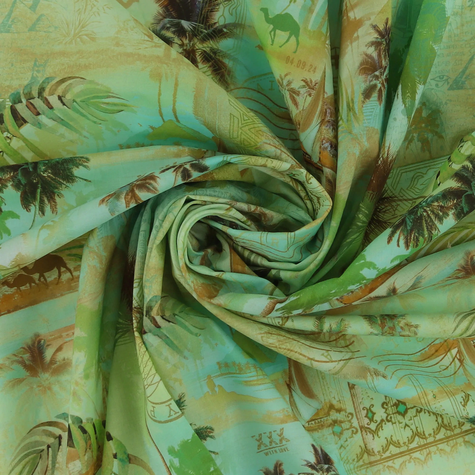 Cotton Voile Print - MARBELLA - 003 - Pistachio - Image 2