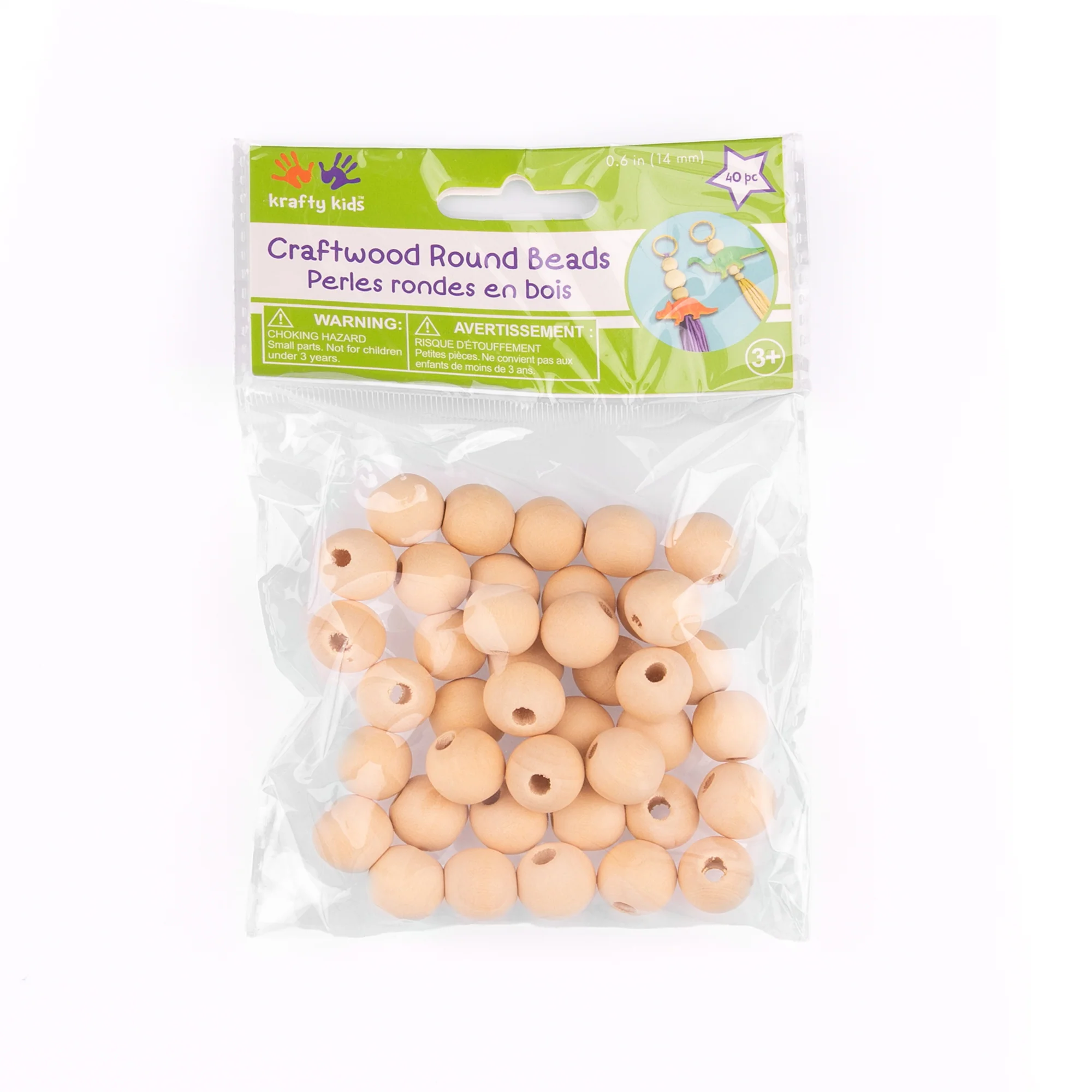 CRAFTWOOD ROUND BEADS - 14mm
