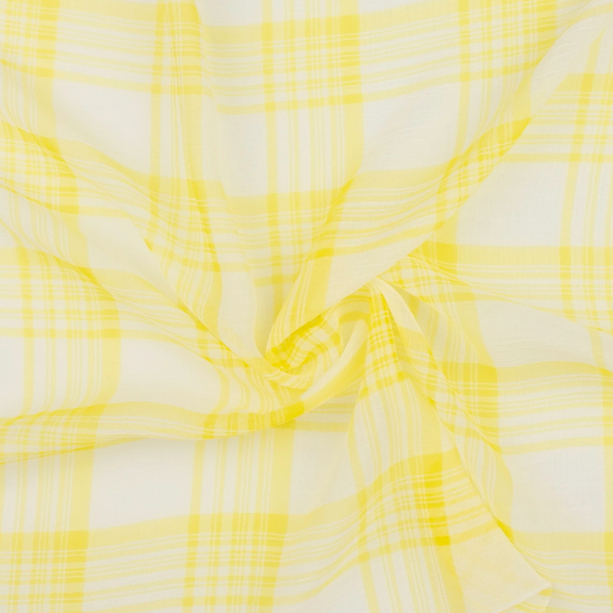Crepe Chiffon - DAISY - Big Plaid - Yellow - Image 2