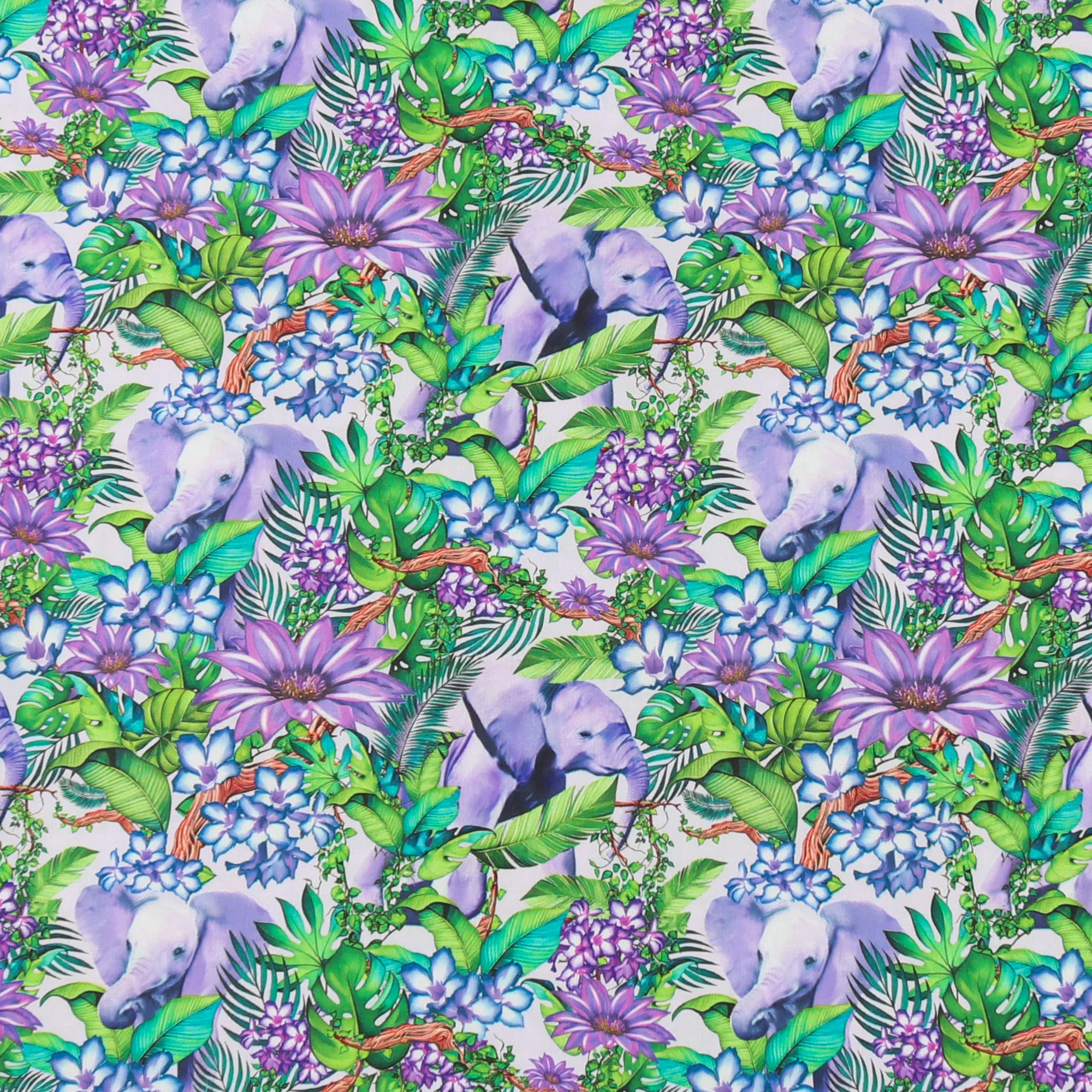 Digital Printed Rayon Poplin - OLIVIA - 010 - Green