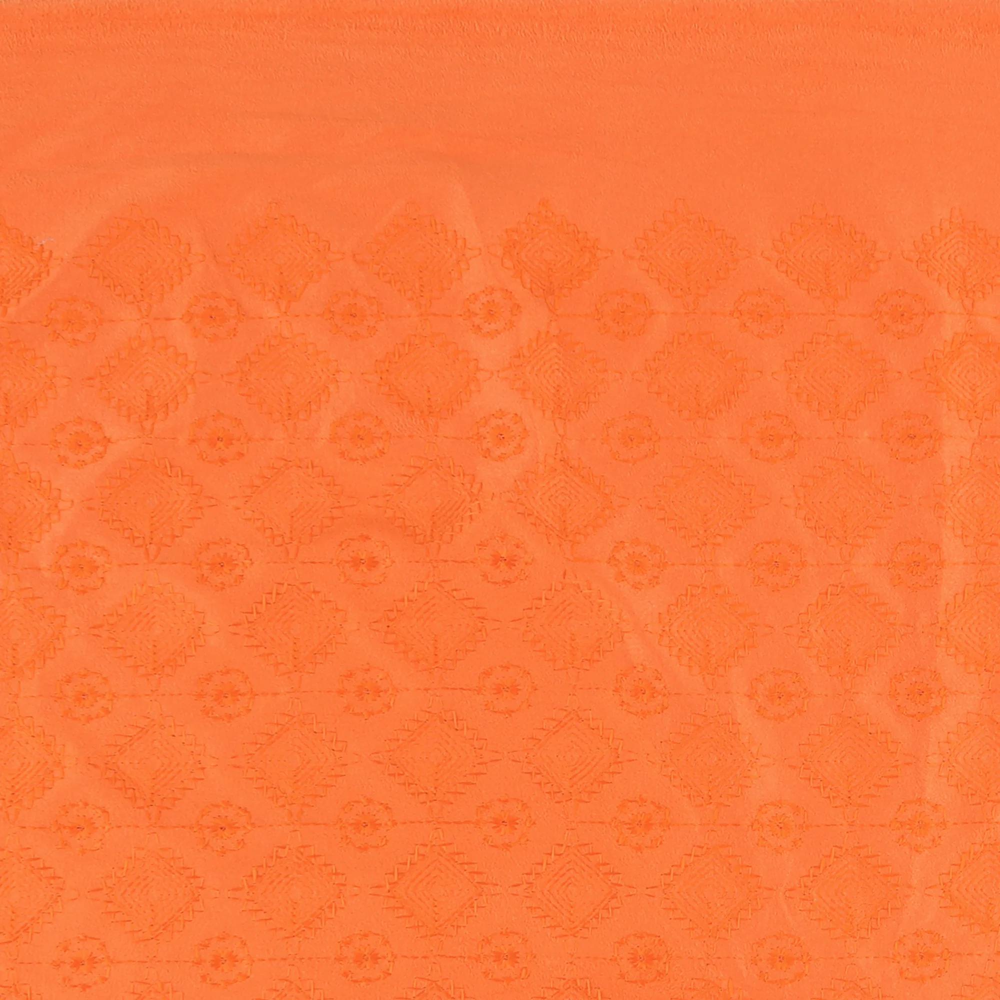 Embroidered Faux Suede - ACADEMY - 002 - Orange
