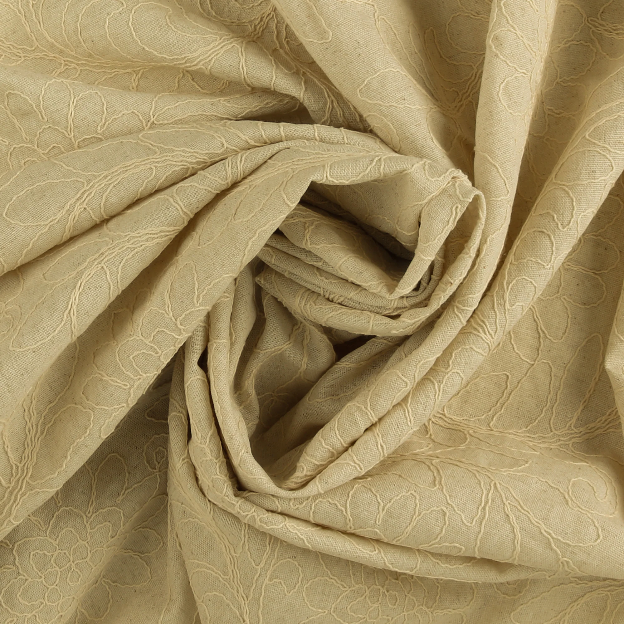 Embroidered Poly Blend - IN BLOOM - 001 - Natural - Image 2