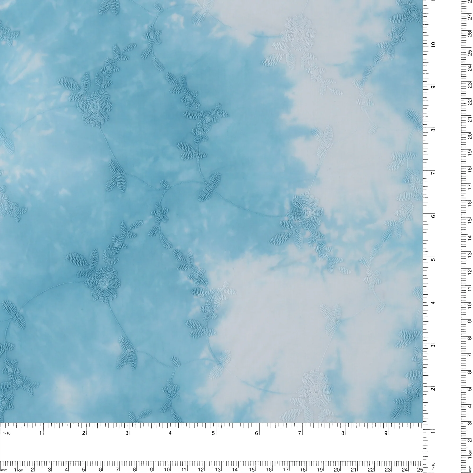 Embroidered Tie Dye Cotton - AVERY - 001 - Ice Blue - Image 3