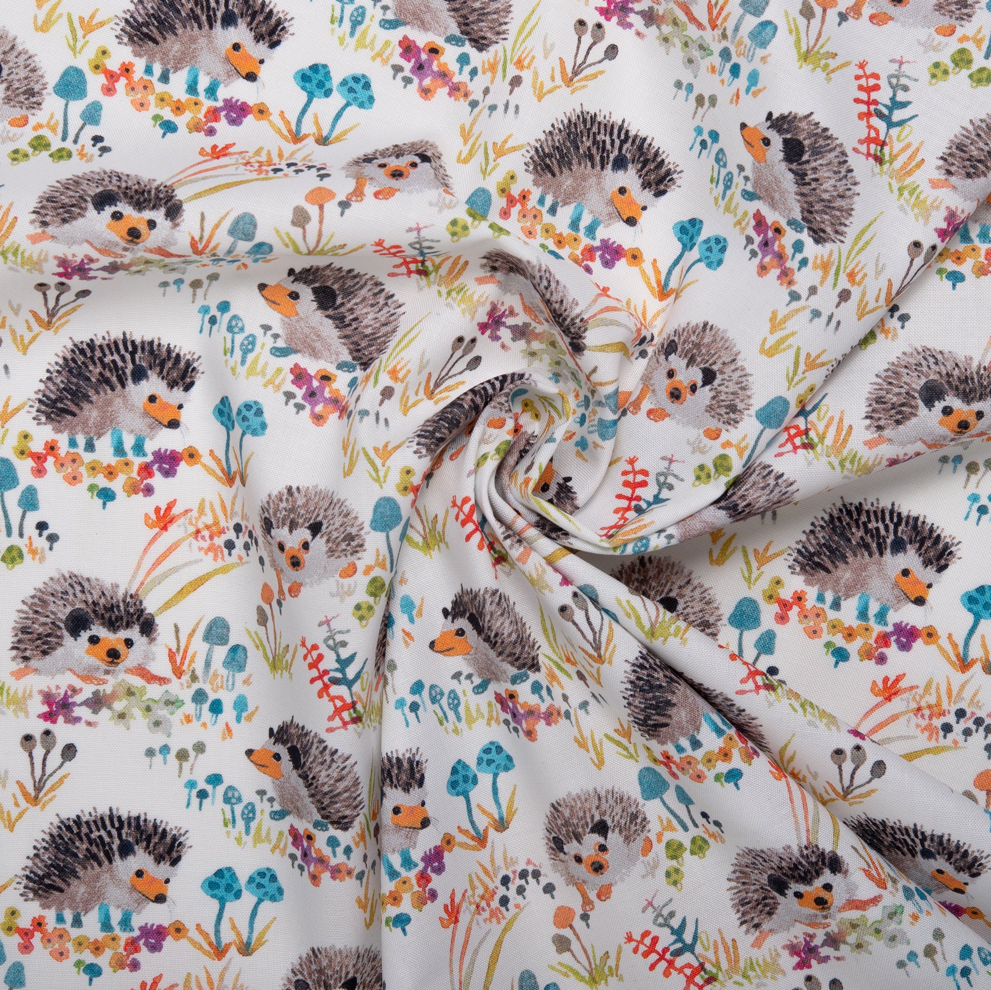 ESSENTIAL Printed Cotton - WINDHAM - Hedgehog - White - Image 2