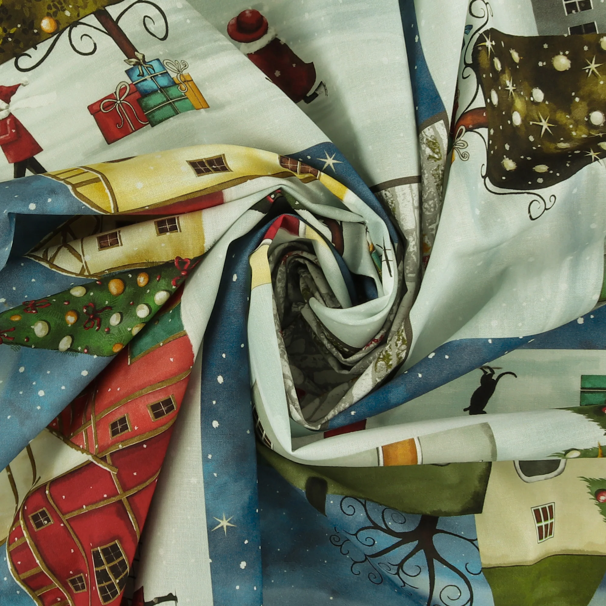 Henry Glass & Co - Printed Cotton panel 36 x 44 in (91 x 112 cm)- IT'S THE HOLIDAYS - 005 - Blue - Image 3