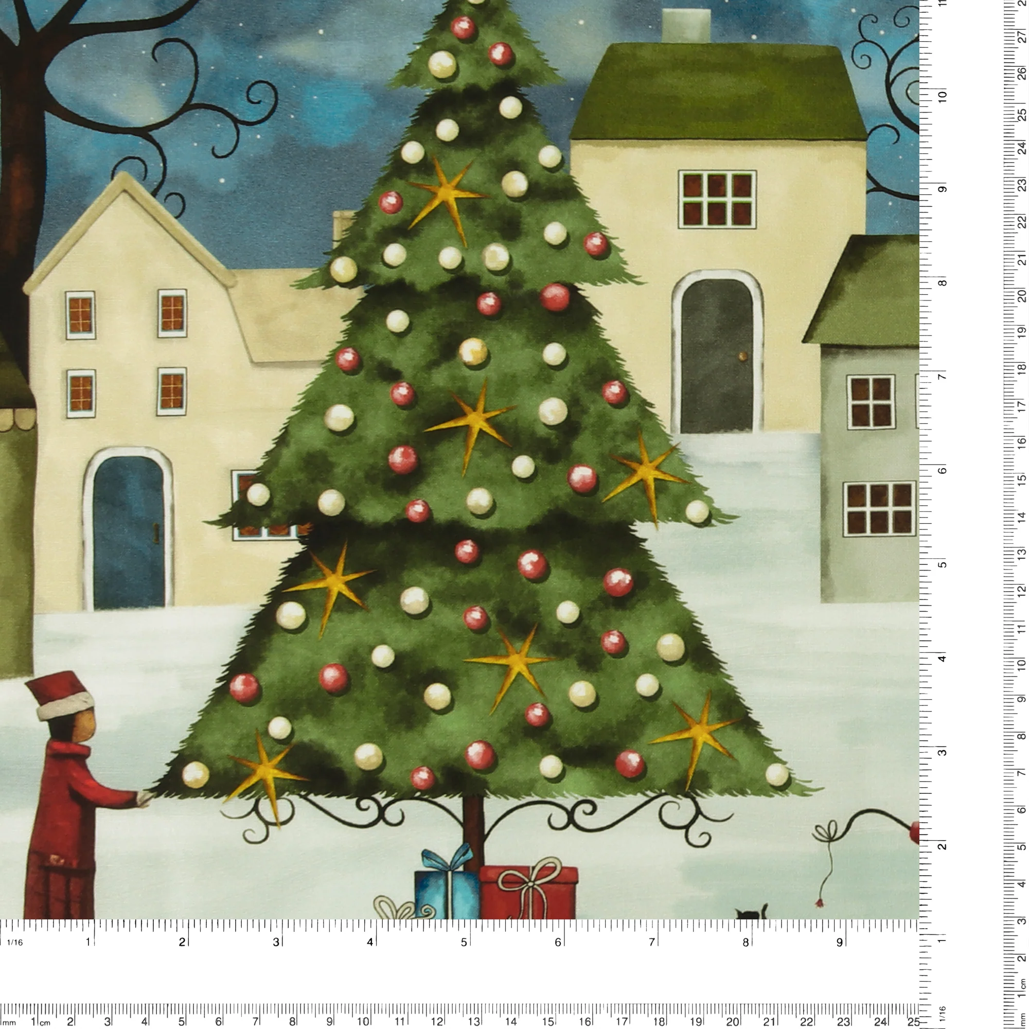 Henry Glass & Co - Printed Cotton panel 36 x 44 in (91 x 112 cm)- IT'S THE HOLIDAYS - 005 - Blue - Image 4
