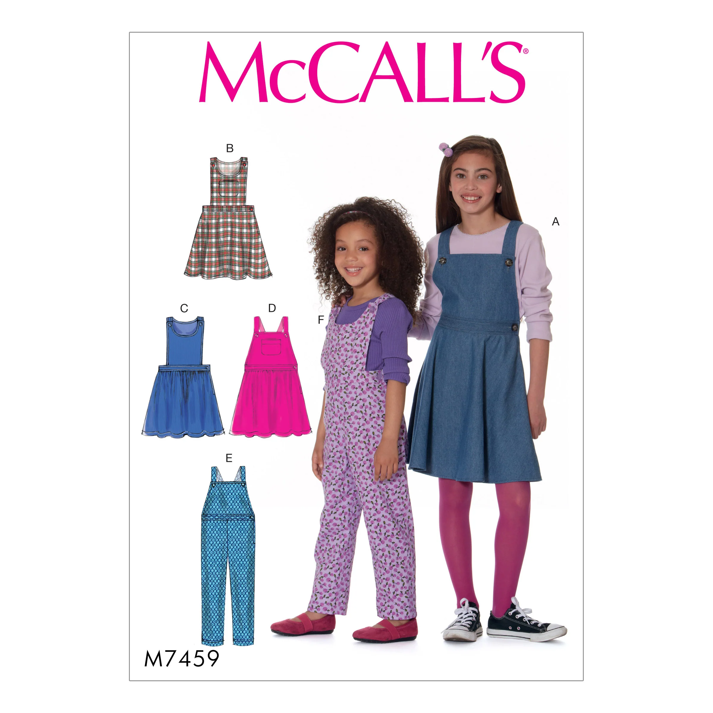 M7459 Children's/Girls' Jumpers and Overalls (size: 7-8-10-12-14)