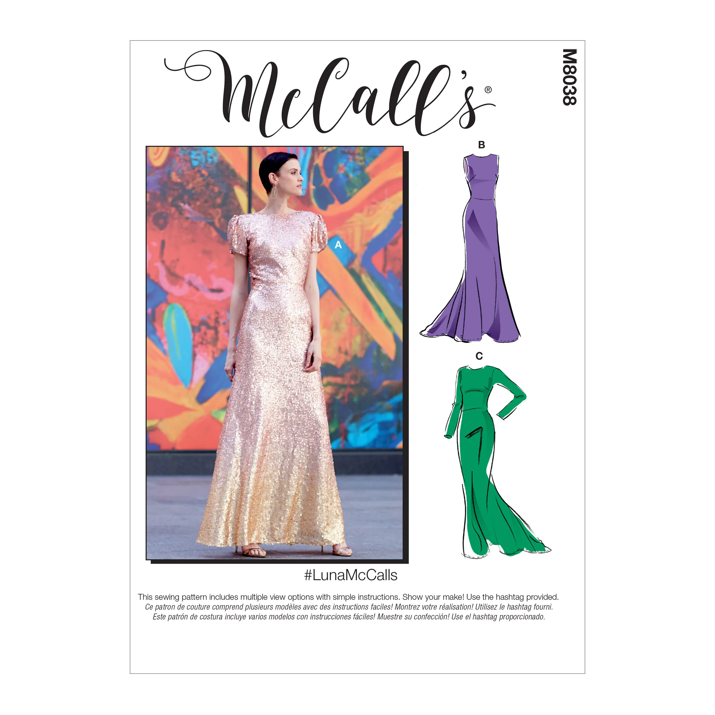 M8038 #LunaMcCalls - Misses' & Women's Special Occasion Dresses