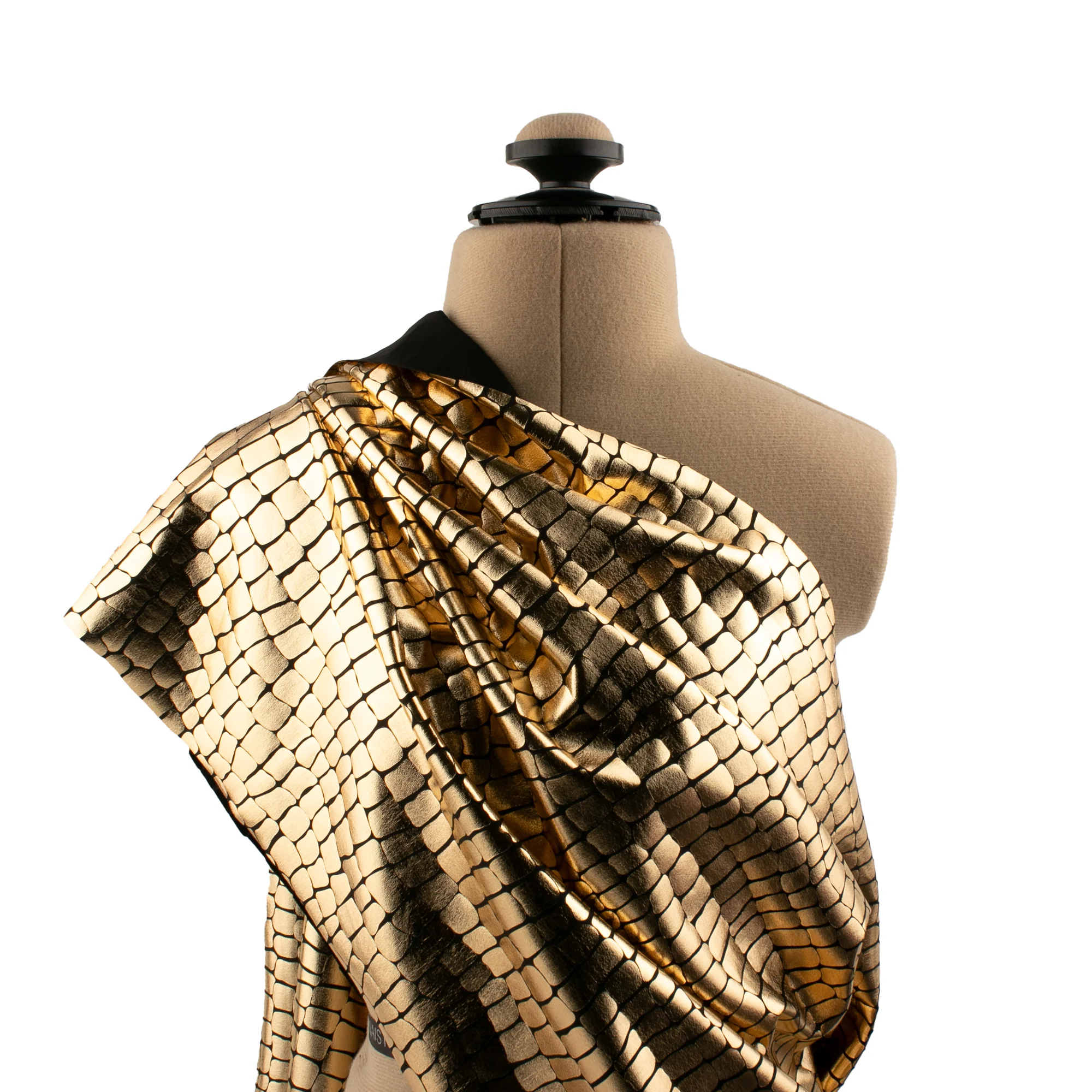 MARDI GRAS - Costuming Fabric - Crocodile - Gold - Image 6