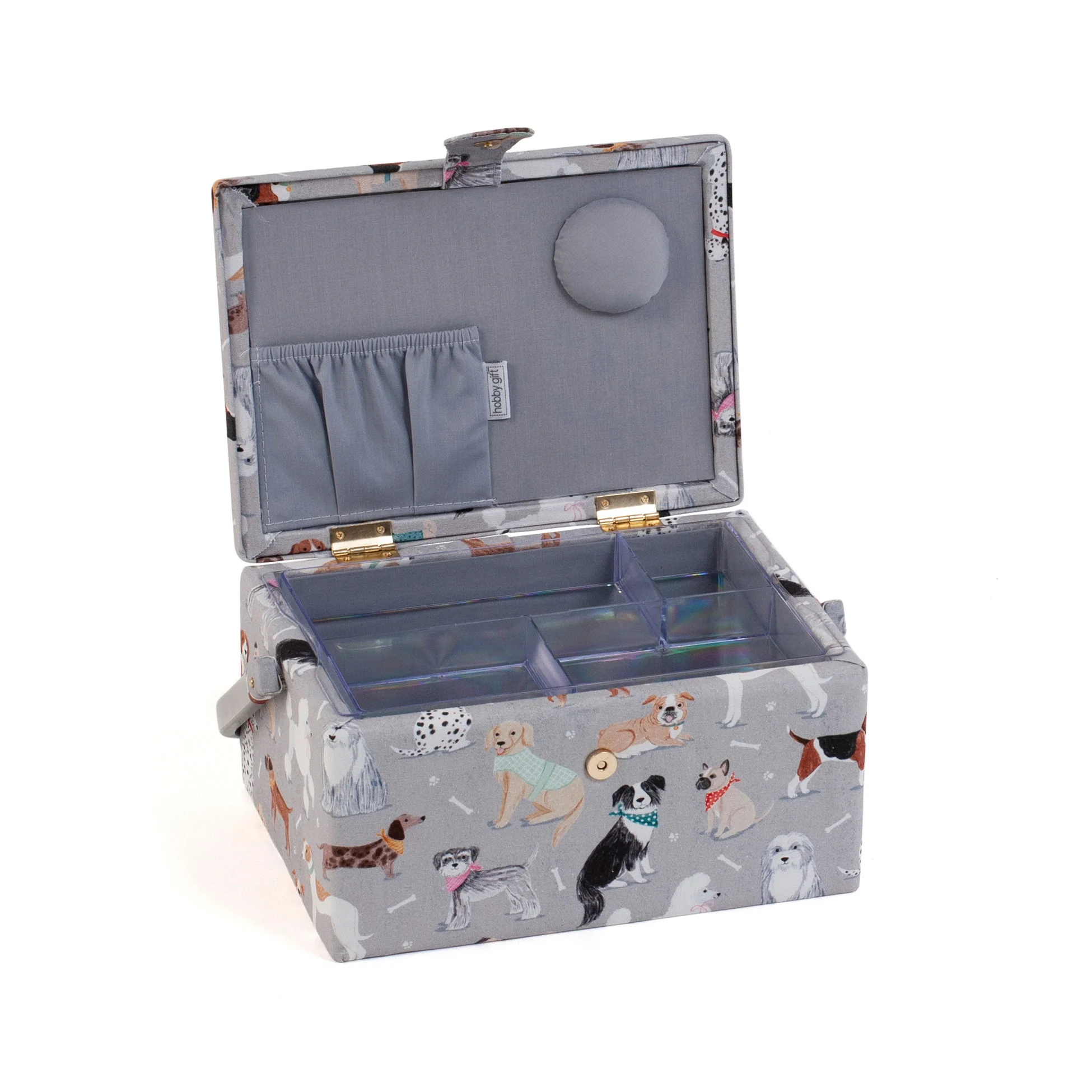 Medium Sewing Basket - Grey Dogs - Image 2