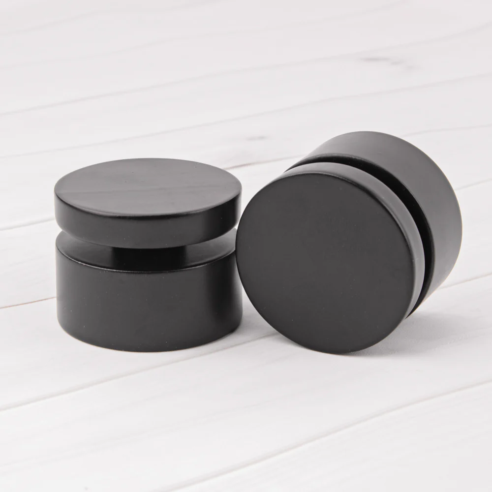 Metal finial for 28mm rod - Circle Cap - Black