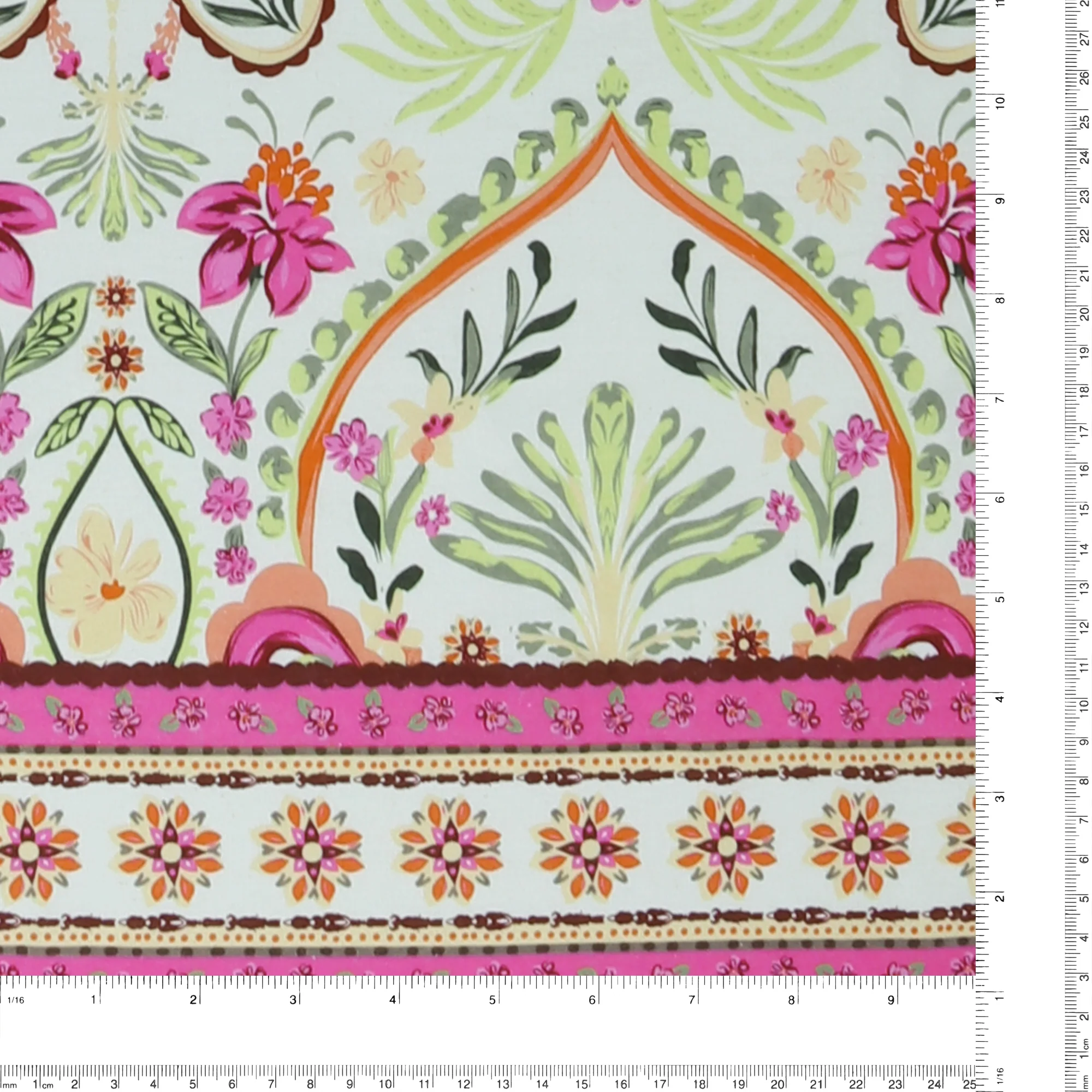 Mix of printed rayon and Linen - BARBADOS - 010 - Offwhite - Image 3