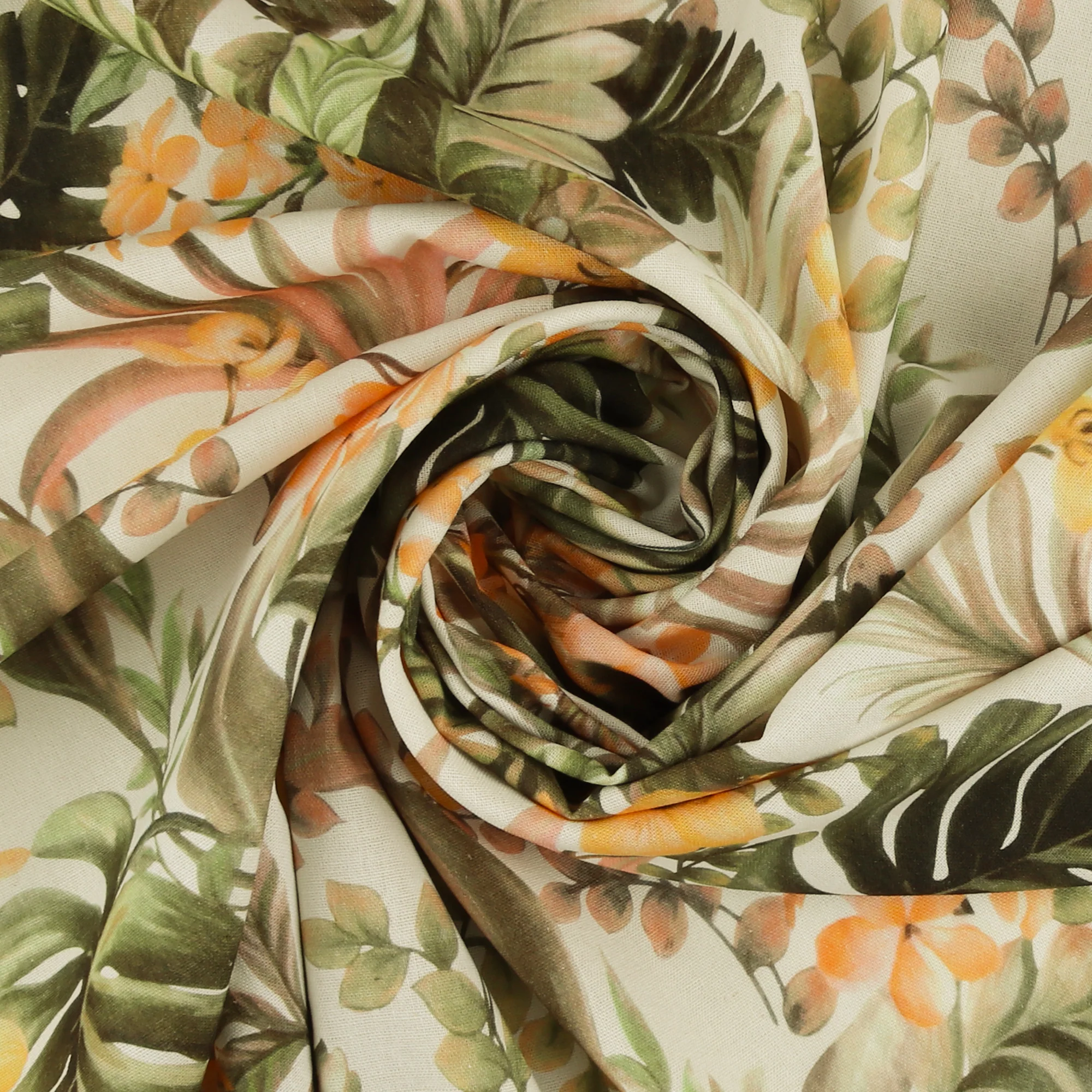 Mix of printed rayon and Linen - BARBADOS - 013 - Offwhite - Image 2