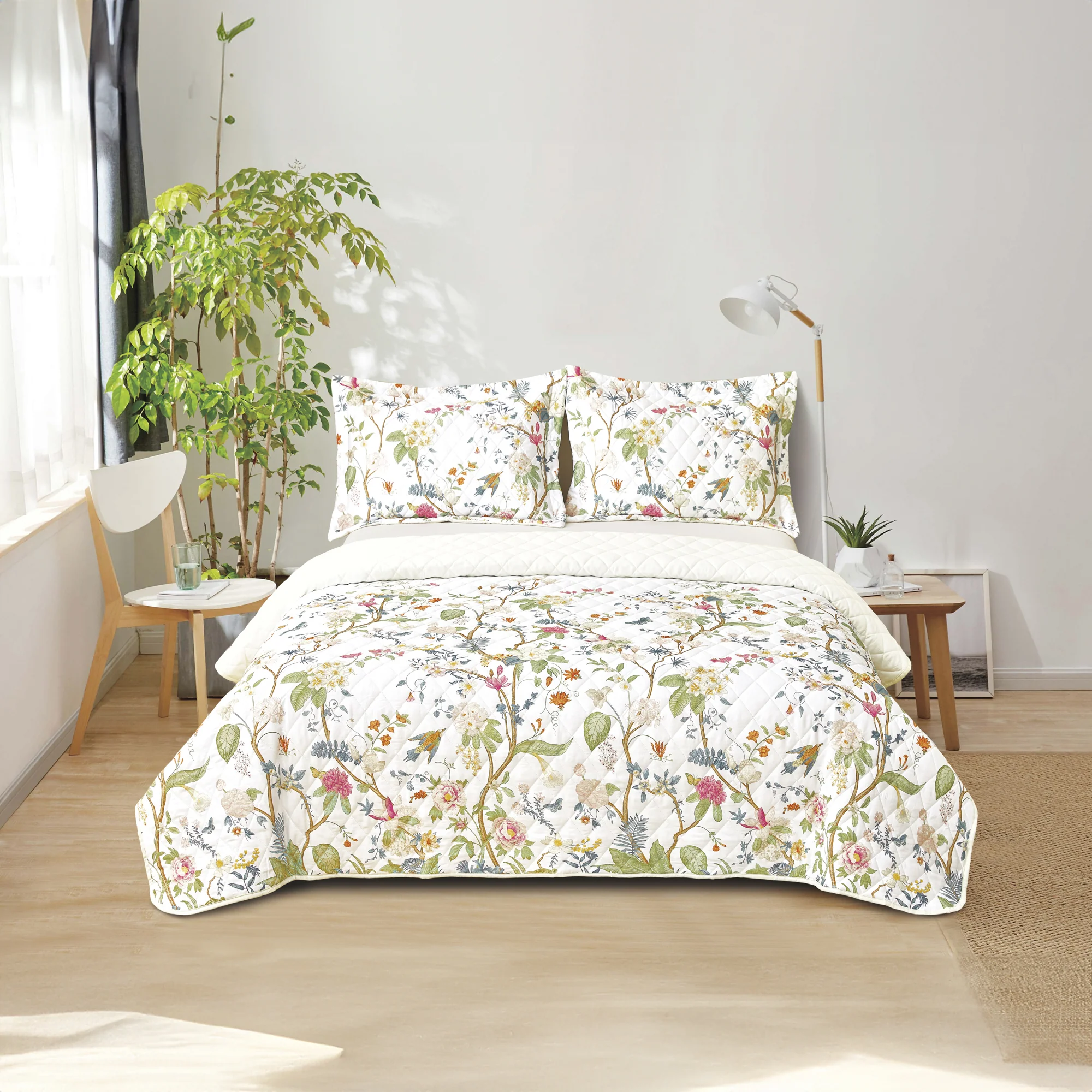 Montebello 3 pcs Quilt set - Bouquet - Pink - Image 2