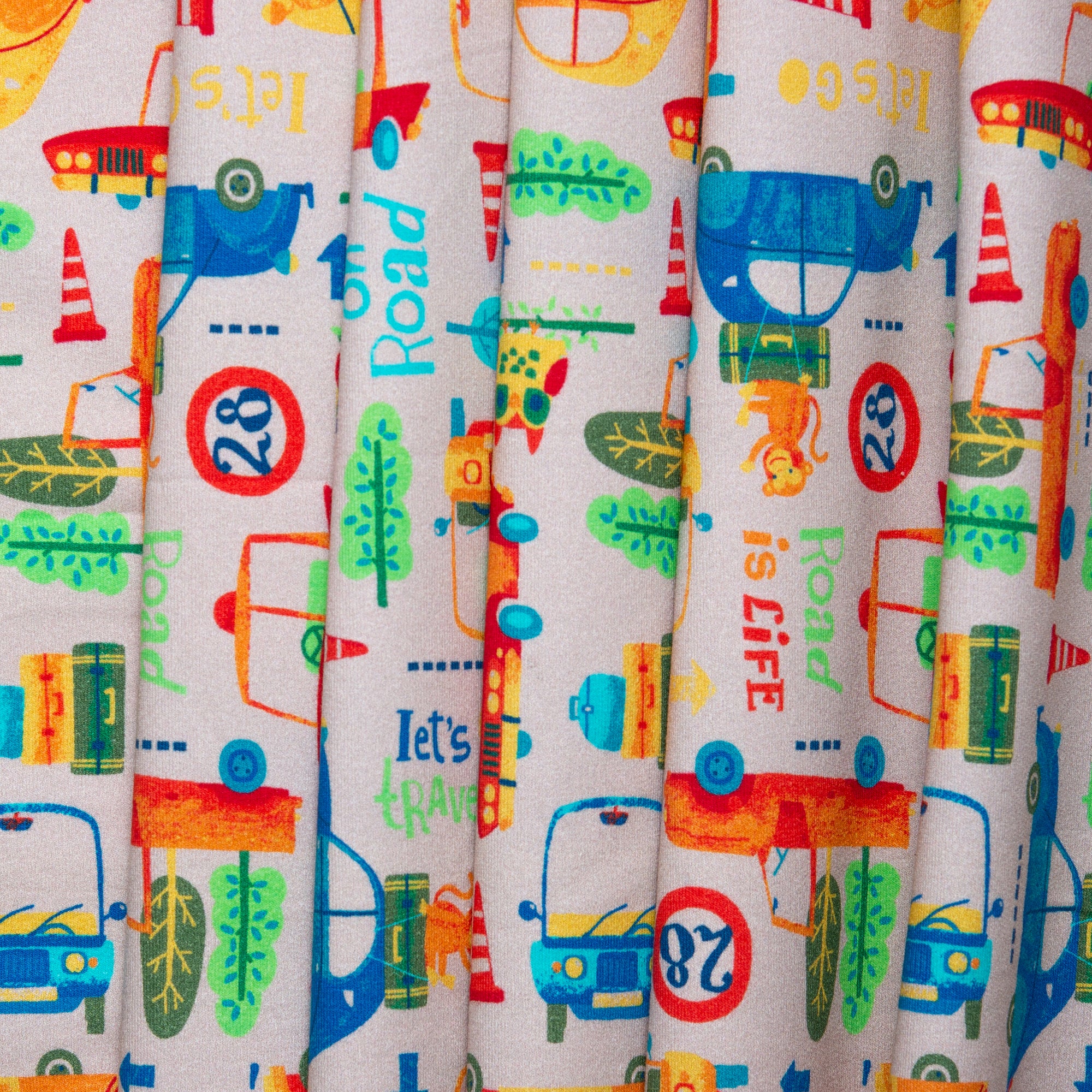 ORGANIC Printed Sweatshirt Fleece - GOTS - Cars - Mist green - Image 4