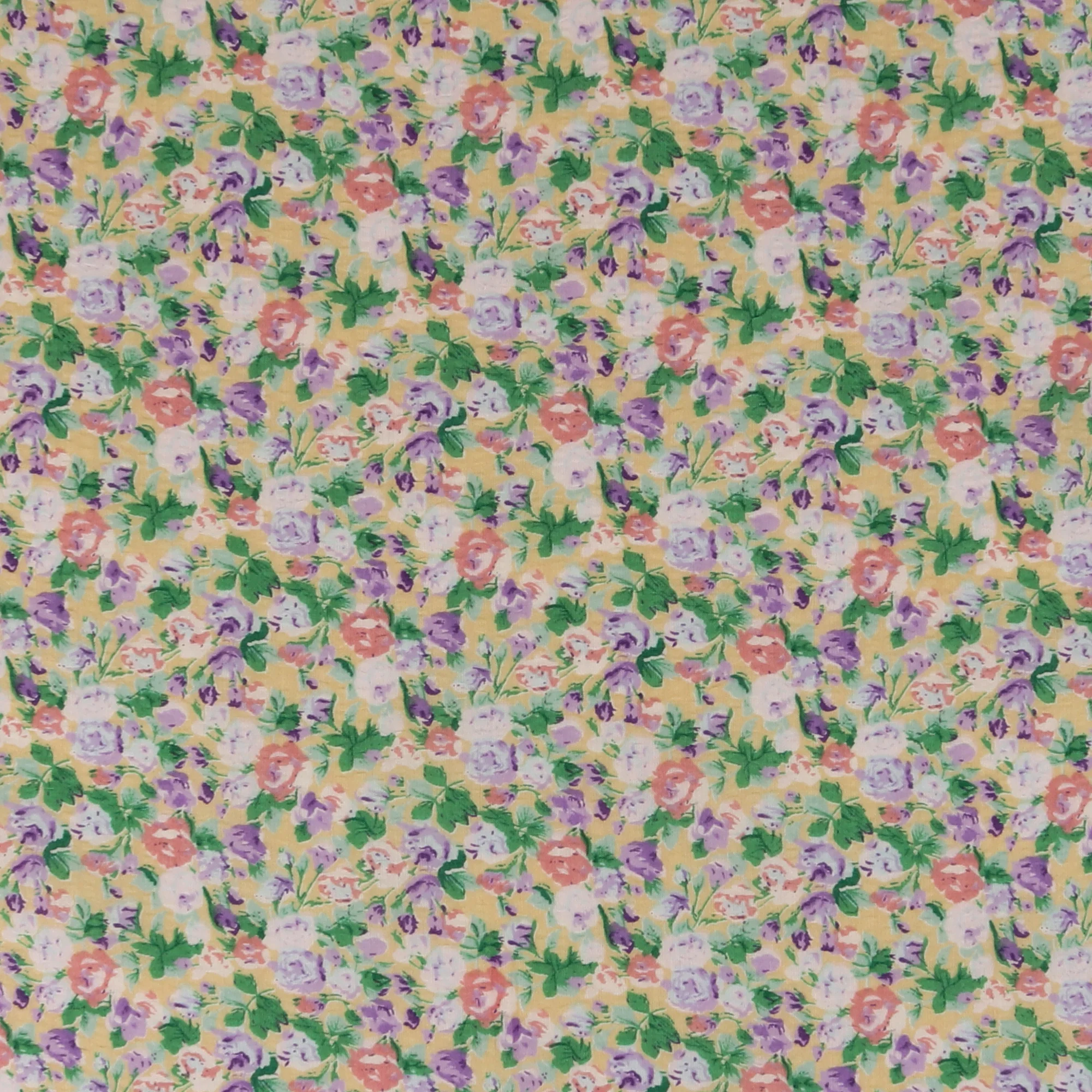 Printed Bubble Cotton - DAISY - 004 - Soft Yellow