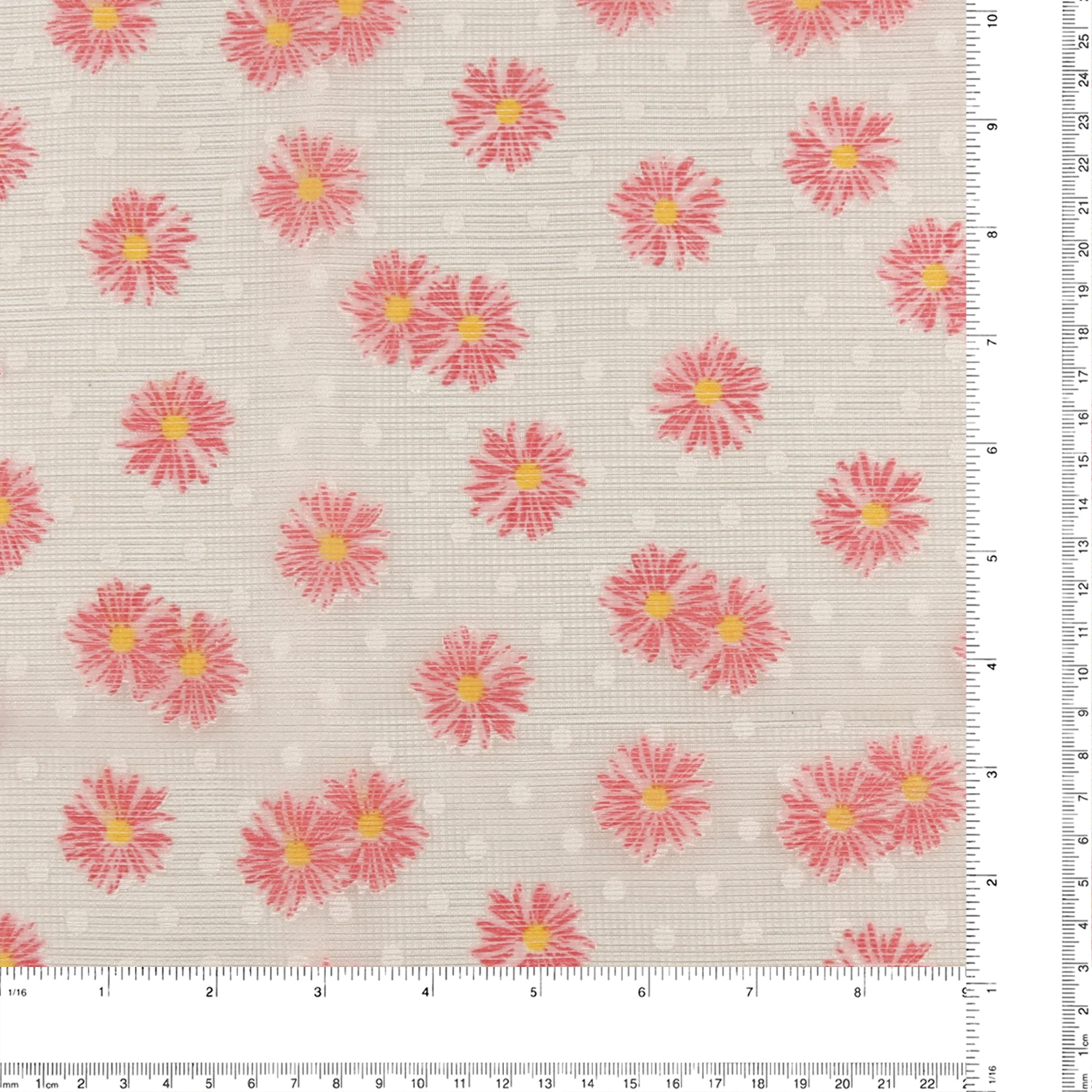 Printed Burnout Organza - JACQUELINE - 020 - Pink - Image 3
