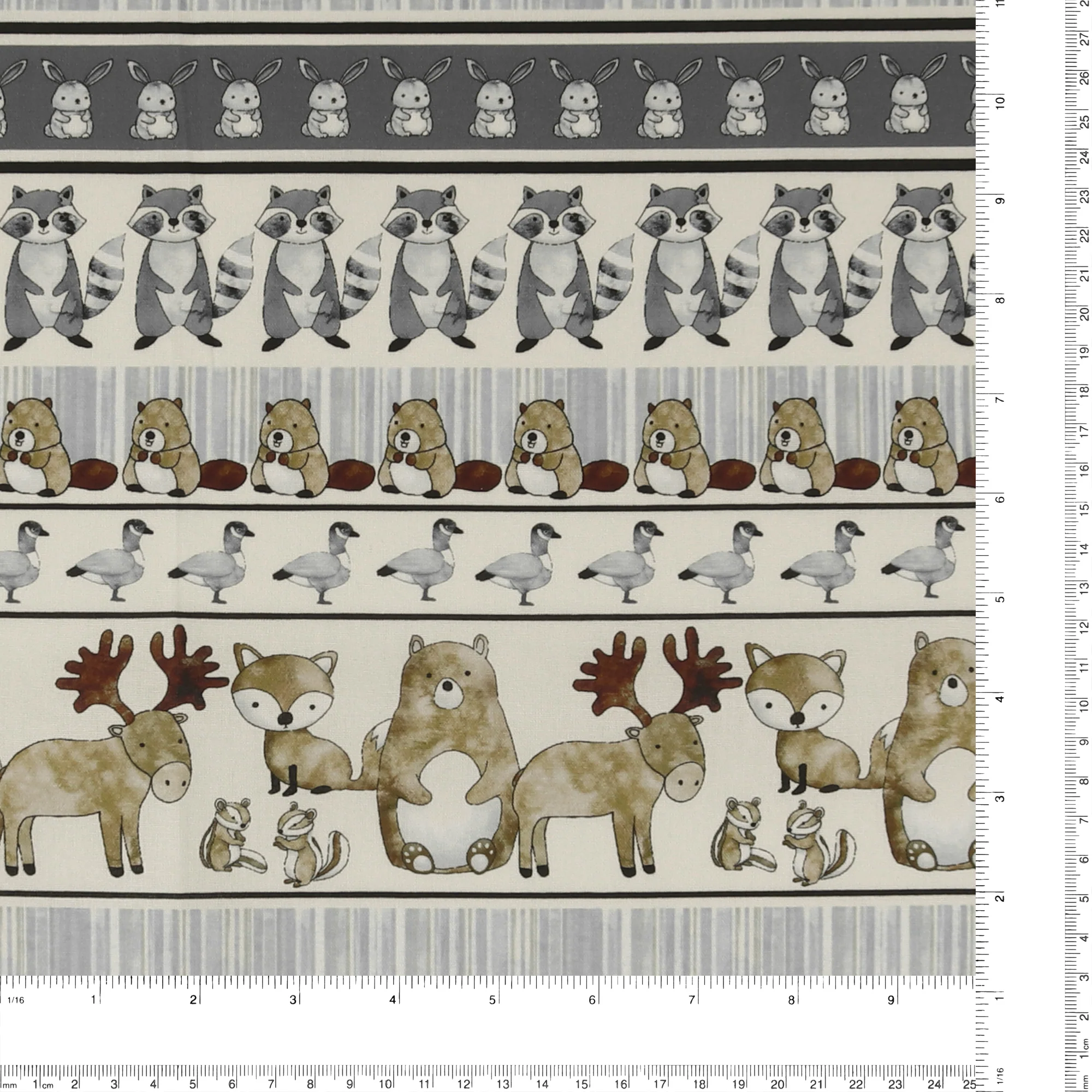 Printed Cotton - 1-2-3 Animal Coordinates - 003 - Natural - Image 3