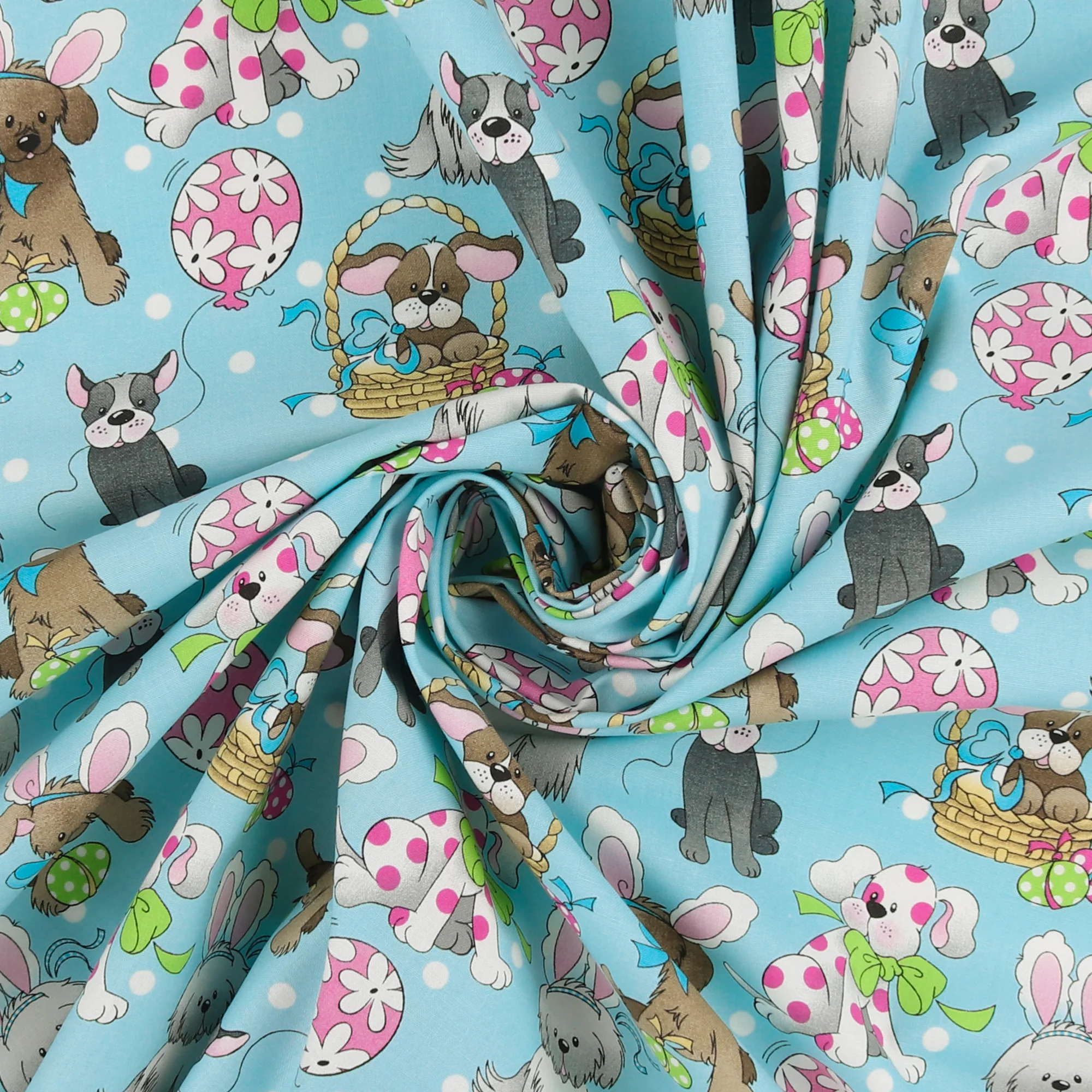 Printed Cotton by Fabric Traditionss - TREASURE - 008 - Light Blue - Image 2