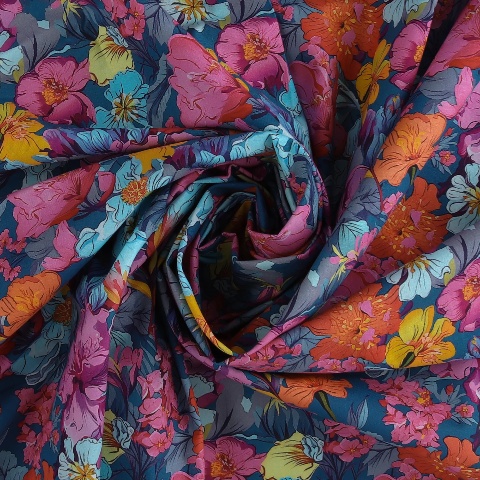 Printed Cotton - Floral Charm - 011 -Teal - Image 2