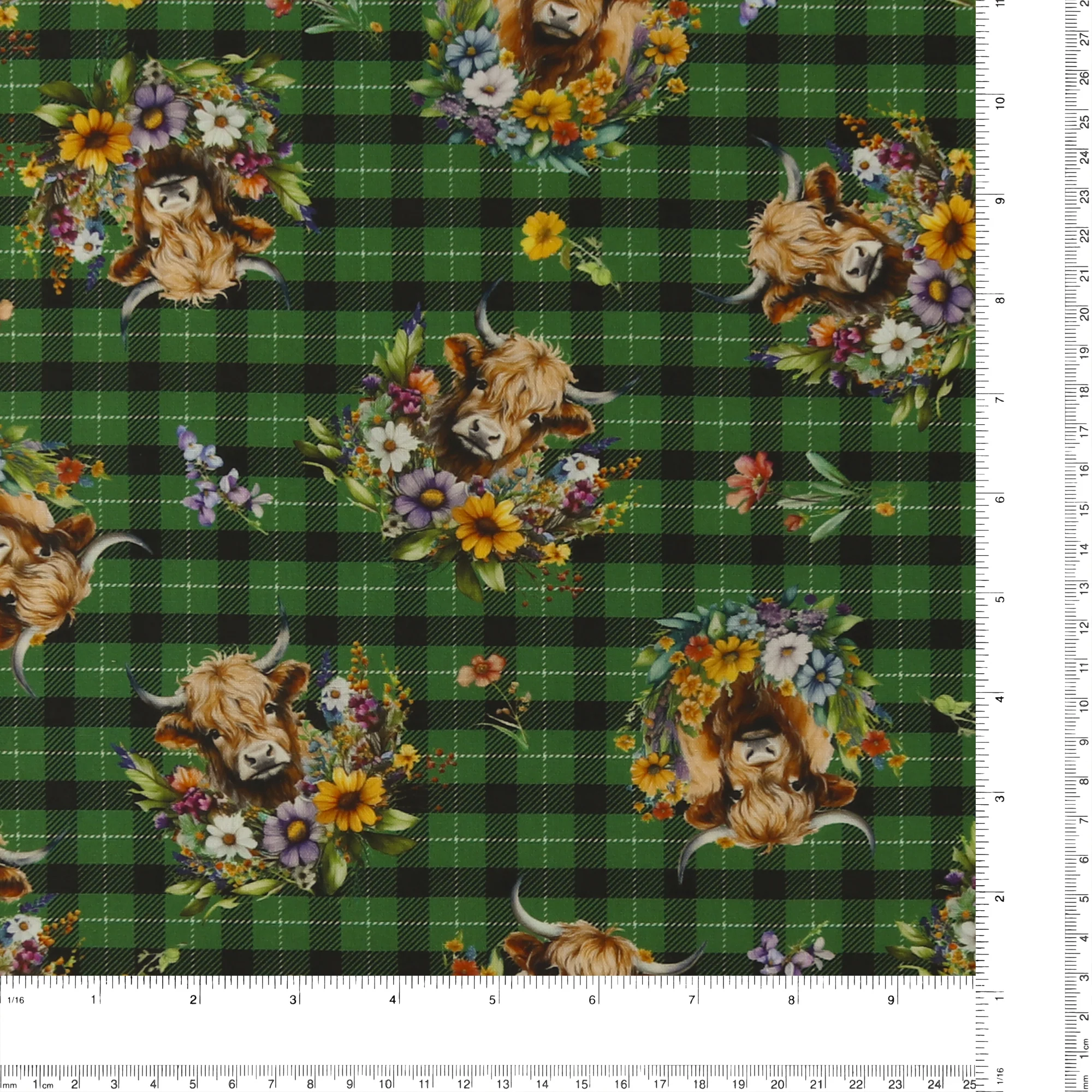 Printed Cotton - Highlands country - 005 - Green - Image 3