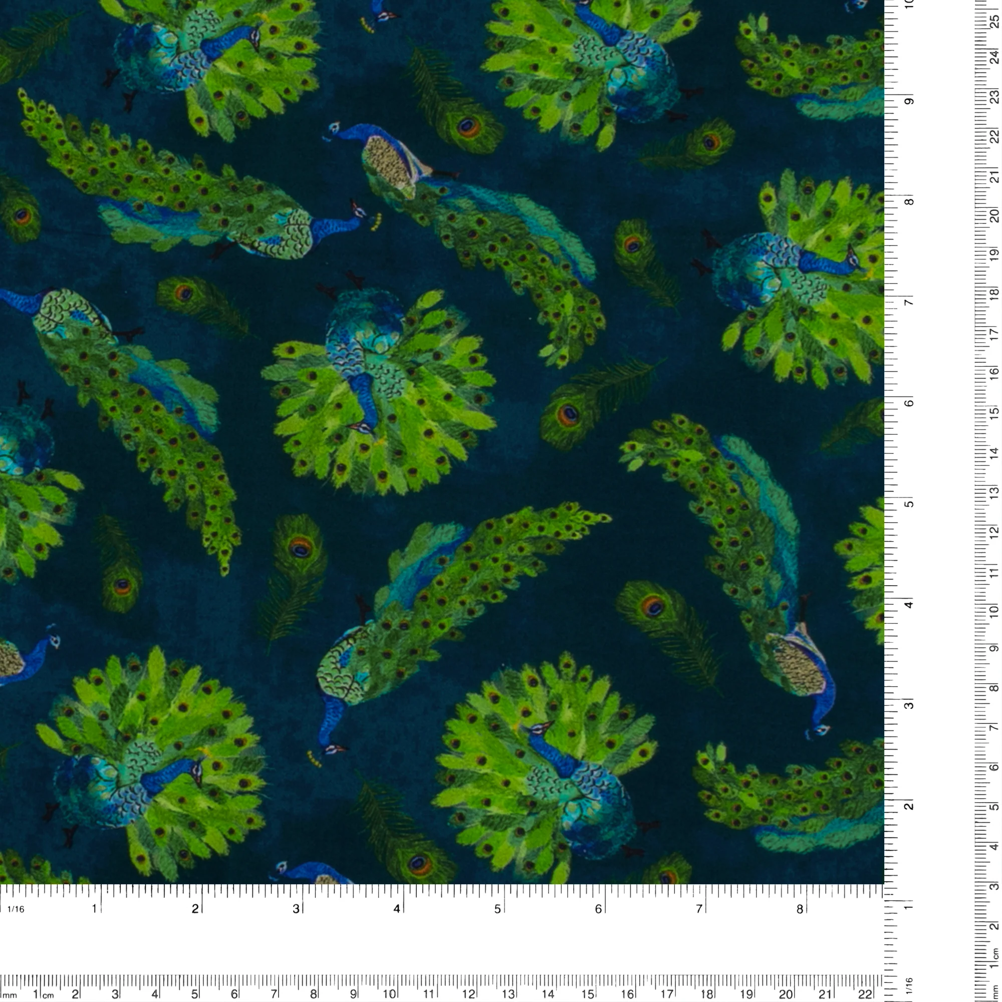Printed Cotton - PROMENADE - 001 - Teal - Image 3