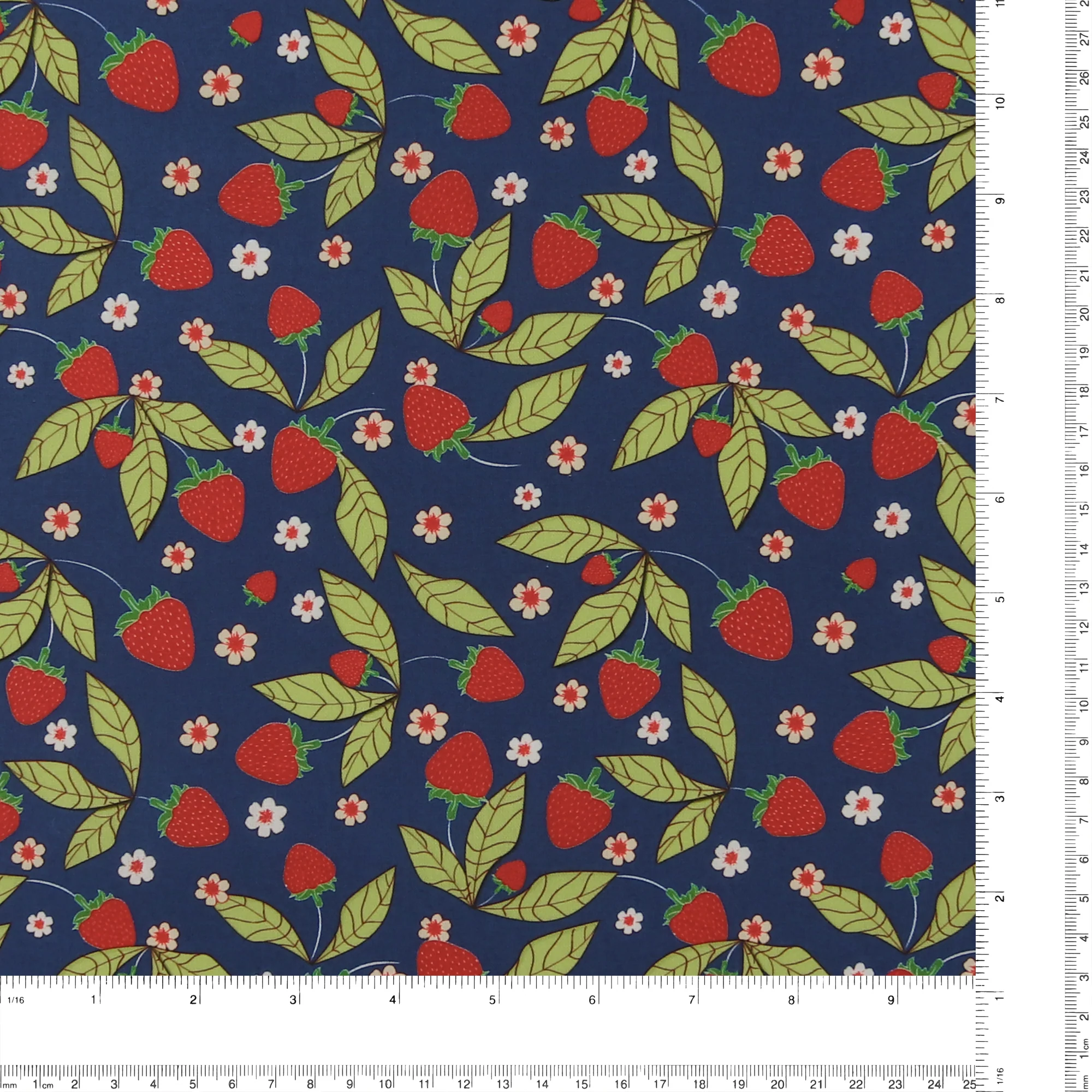 Printed Cotton - Strawberry Fields - 004 - Navy - Image 3