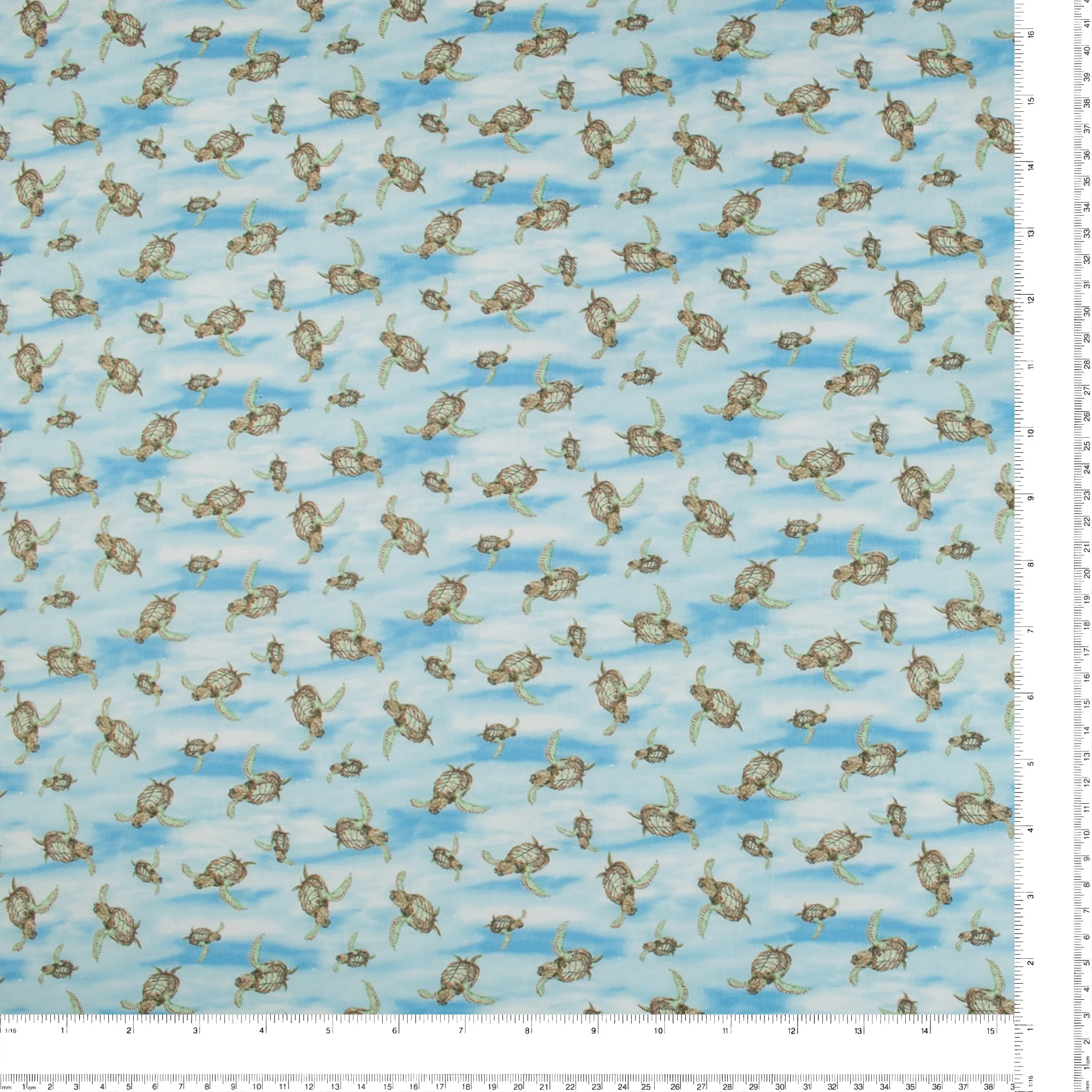 Printed Cotton - TURTLE MARCH - 002 - Blue - Image 3