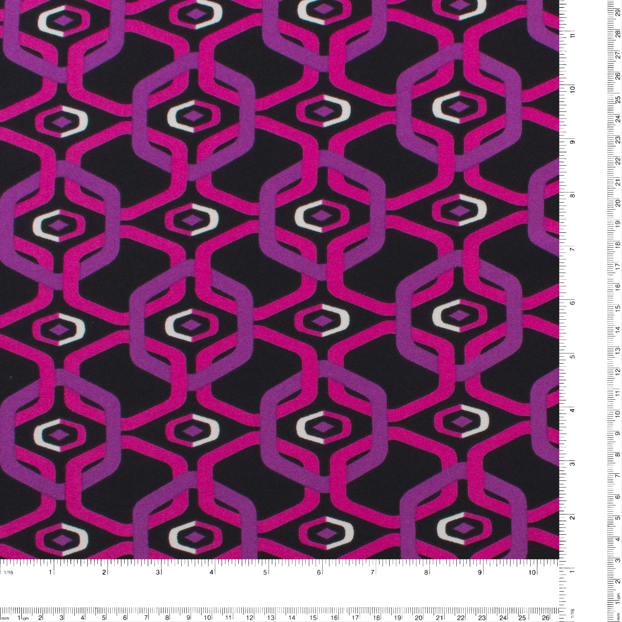 Printed Crepe - CREOLIA - Chains - Pink - Image 3