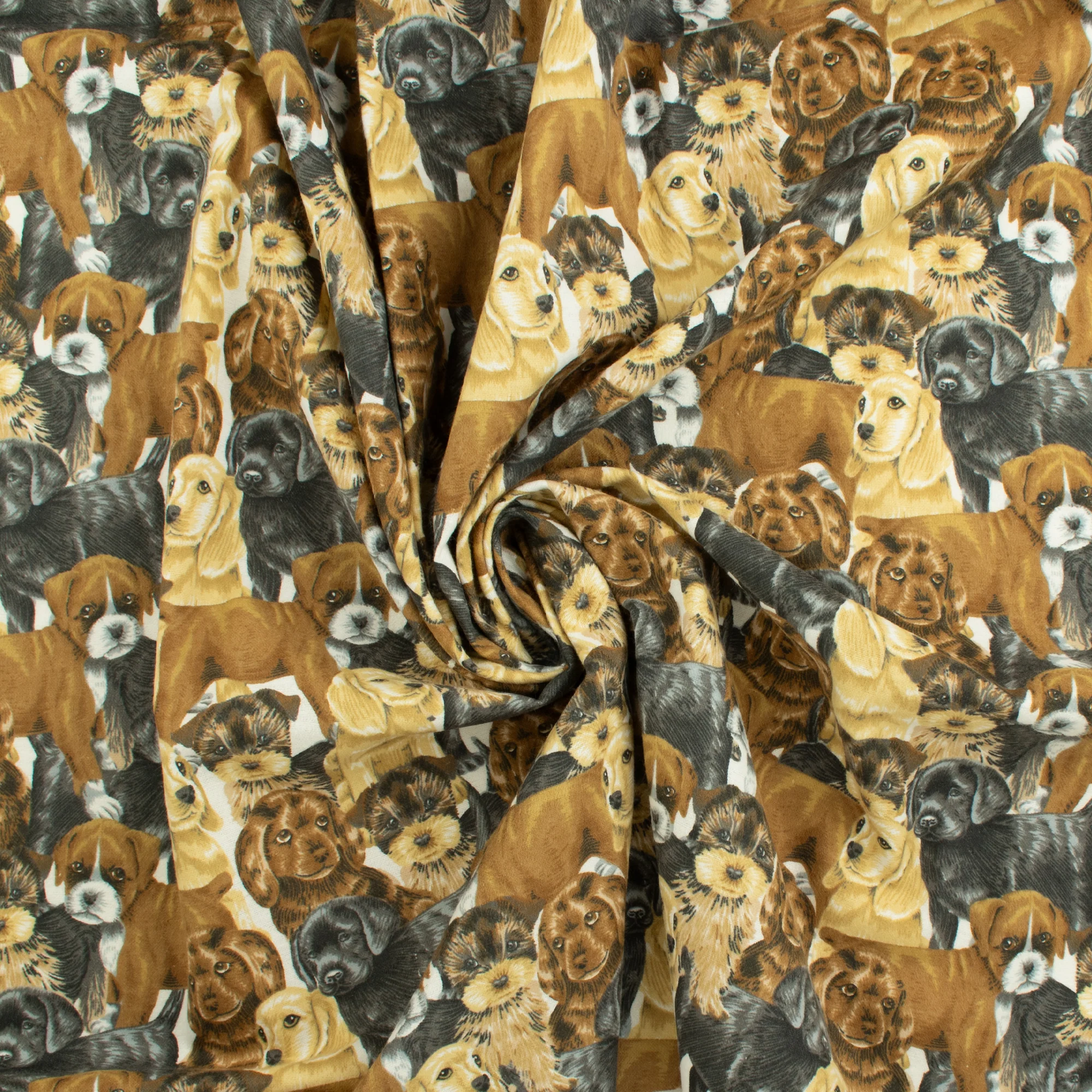 Printed Flannelette - CHARLIE - 182 - Cream - Image 2