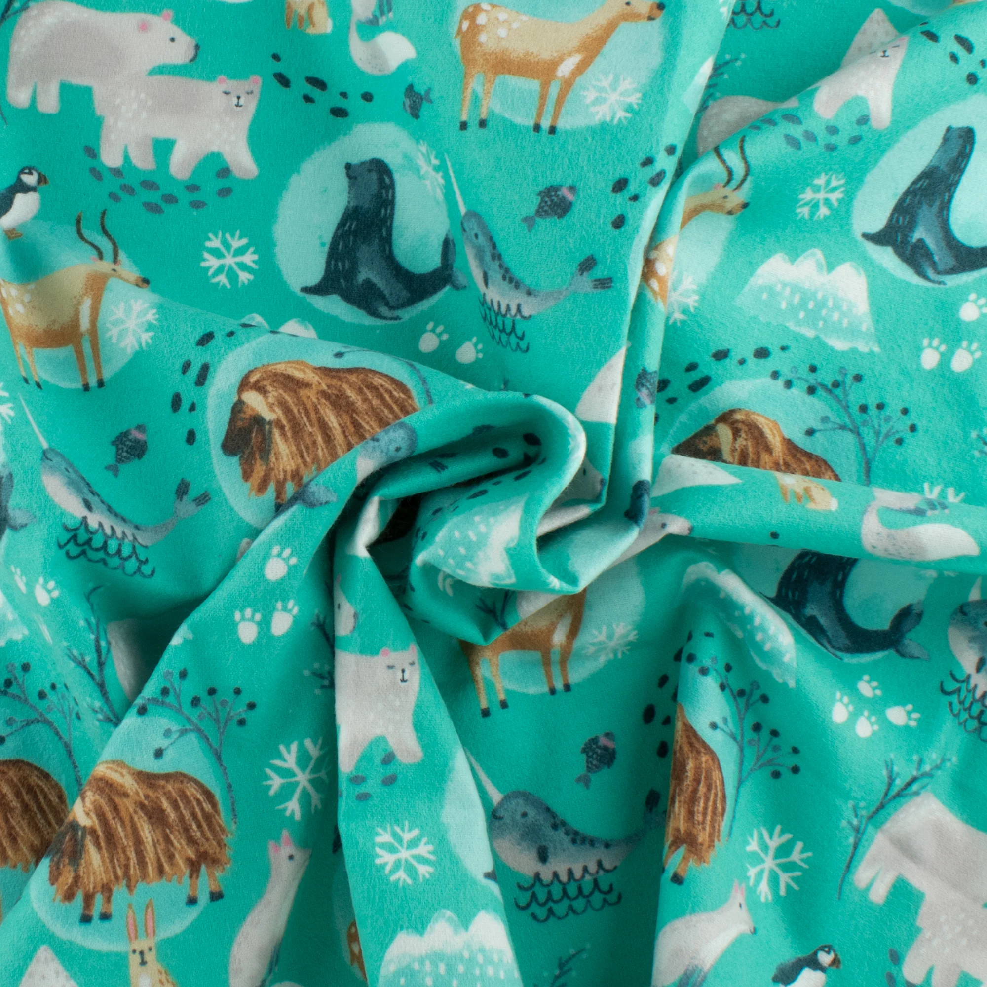 Printed Flannelette - WINDHAM - 1014 - Peacock - Image 2