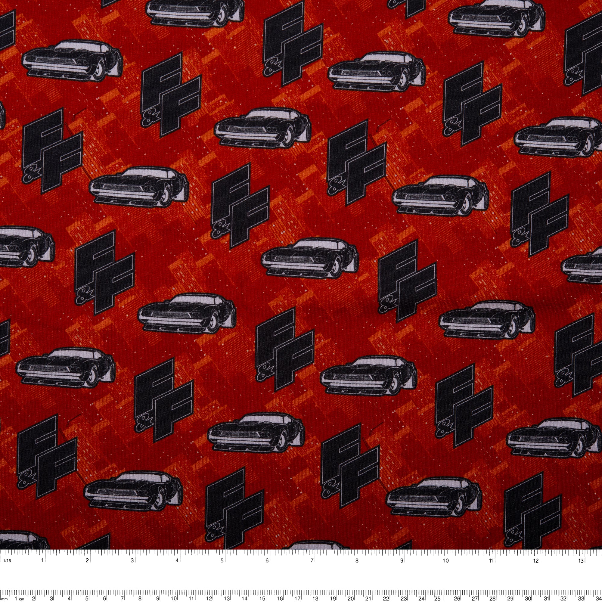 Printed Knit - FAST AND FURIOUS - Cars / Logo - Red - Image 3