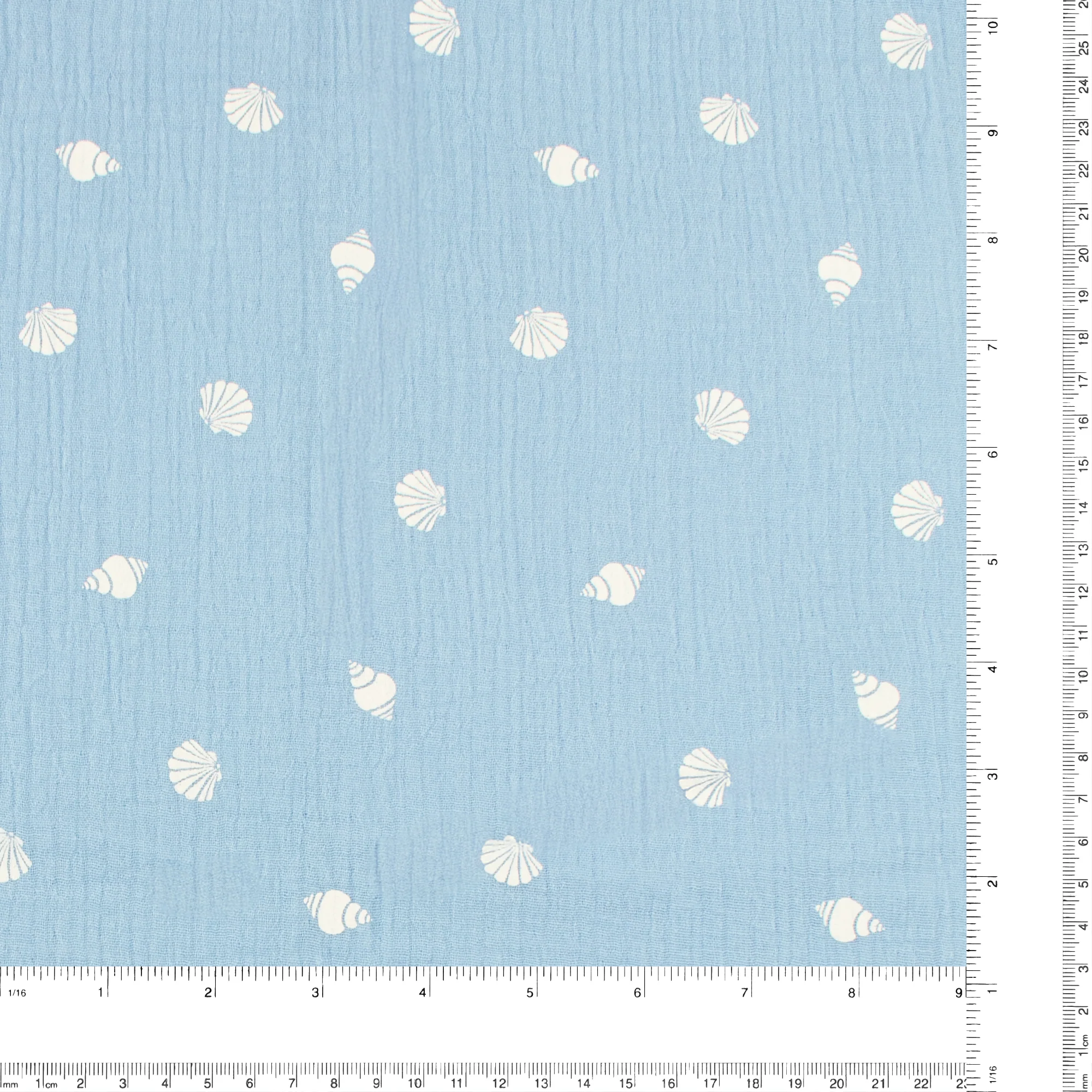 Printed Puff Double Gauze - SUMMER ESSENTIALS - 002 - Soft Blue - Image 3