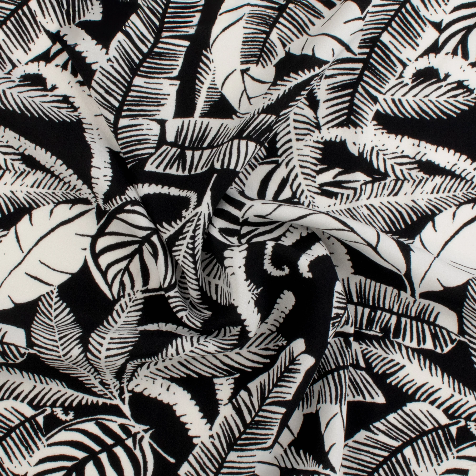 Printed Rayon Poplin - DEIRDRE - 004 - Black & White - Image 2