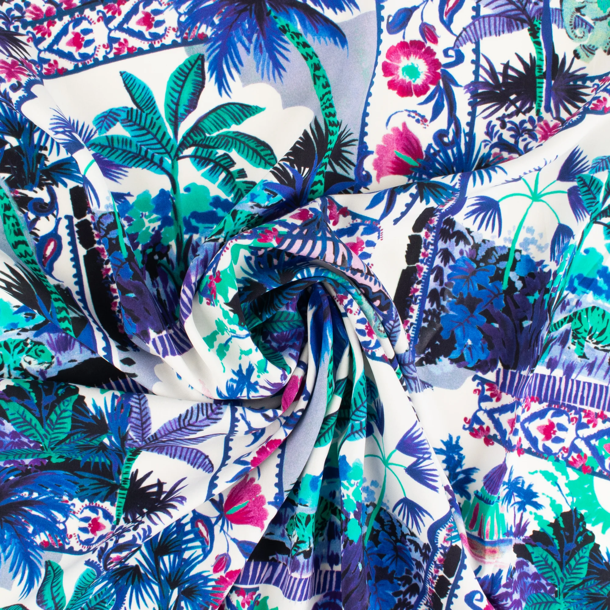 Printed Rayon Poplin - MILA - 002 - White - Image 2