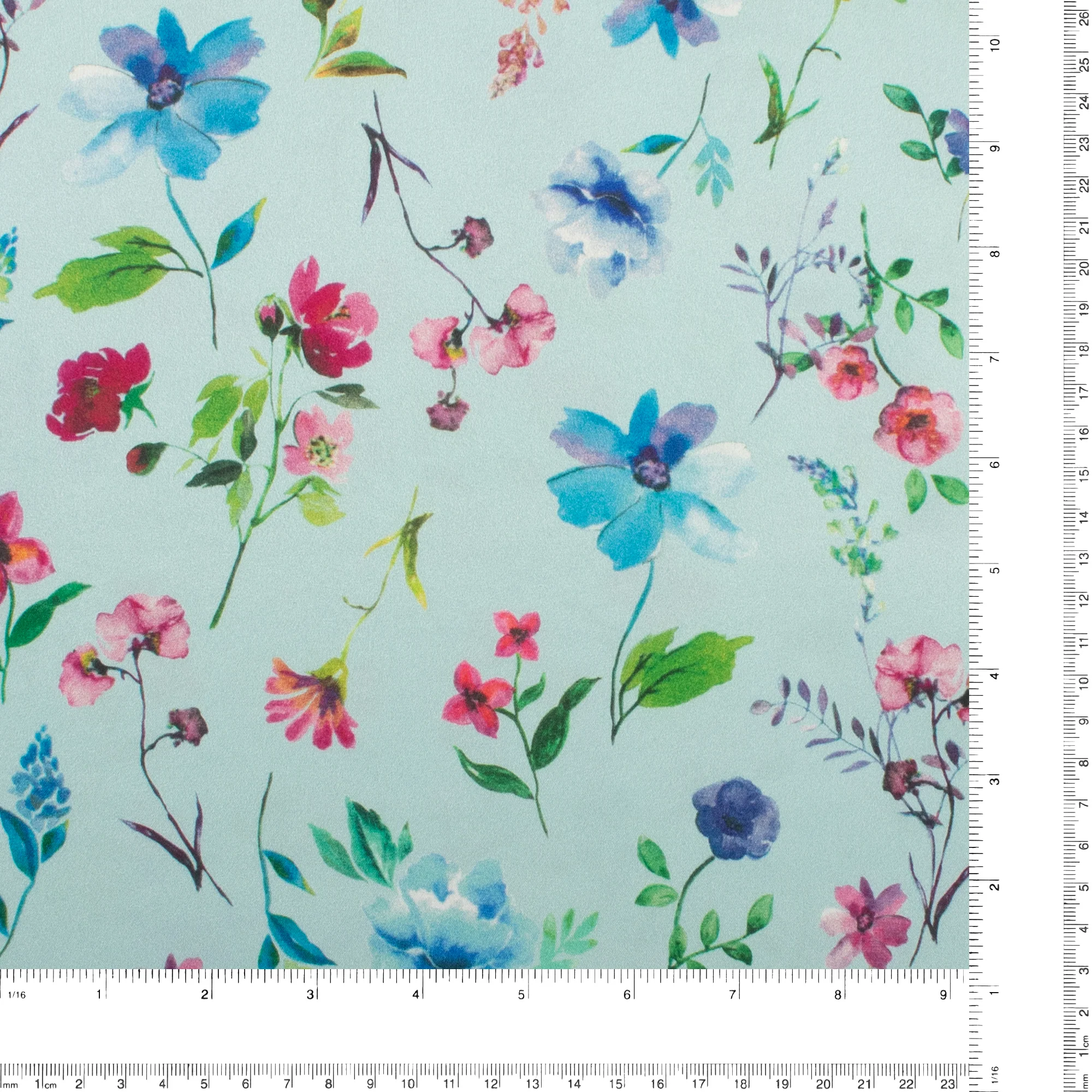 Printed Satin - ELEGANZA - 007 - Aqua - Image 3
